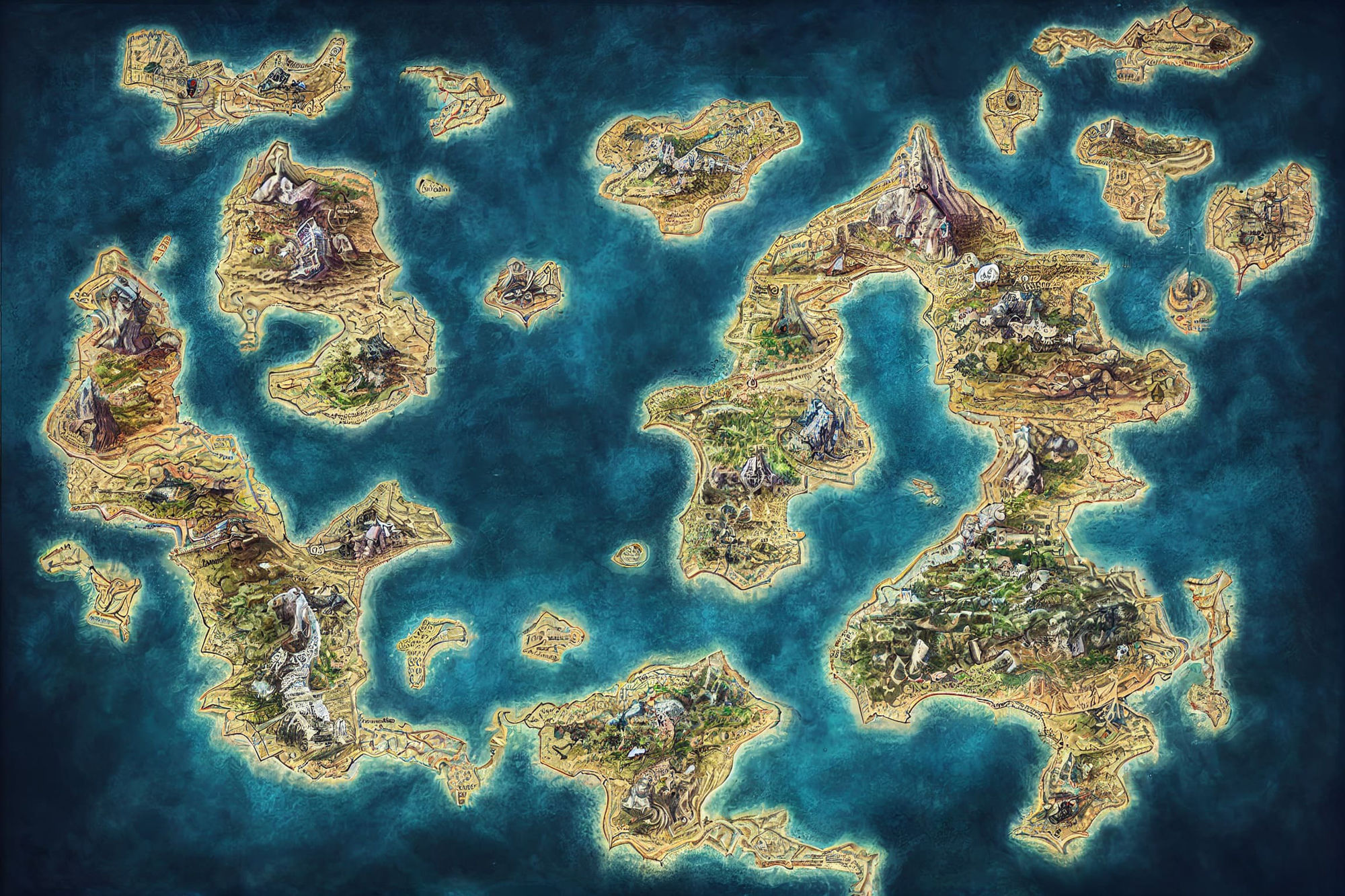 【ファンタジー系の地図やマップ】著作権フリーの高解像度画像（100枚） サンプル5ページ目