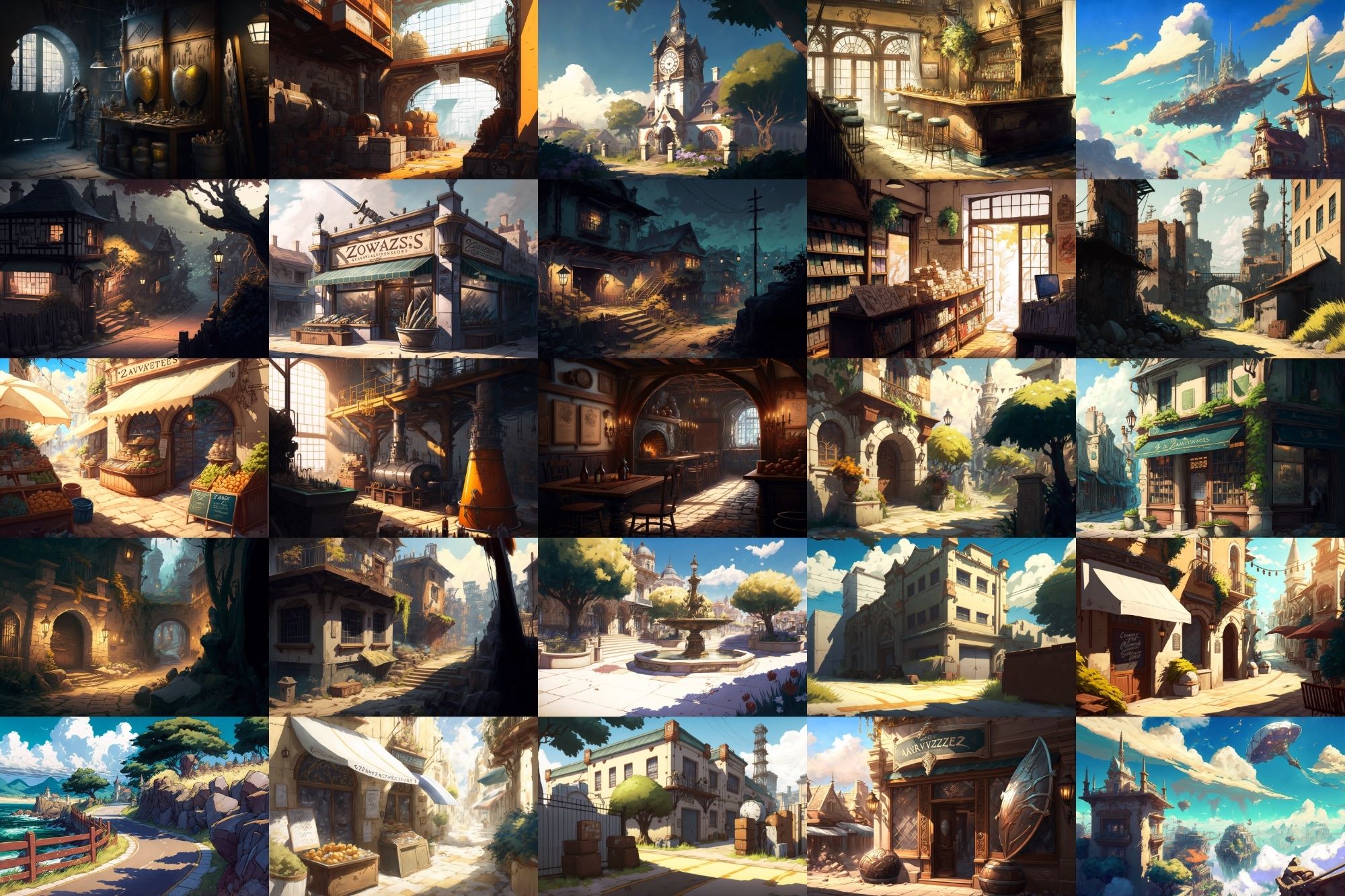 【美麗で幻想的な街や施設の背景】著作権フリーの高解像度画像（100枚） サンプル1ページ目