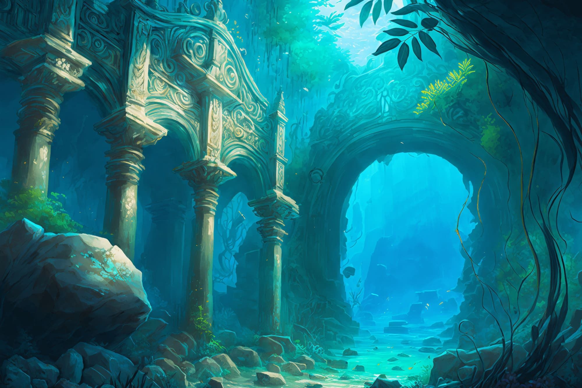 【美麗で幻想的なダンジョン背景】著作権フリーの高解像度画像（100枚） サンプル6ページ目