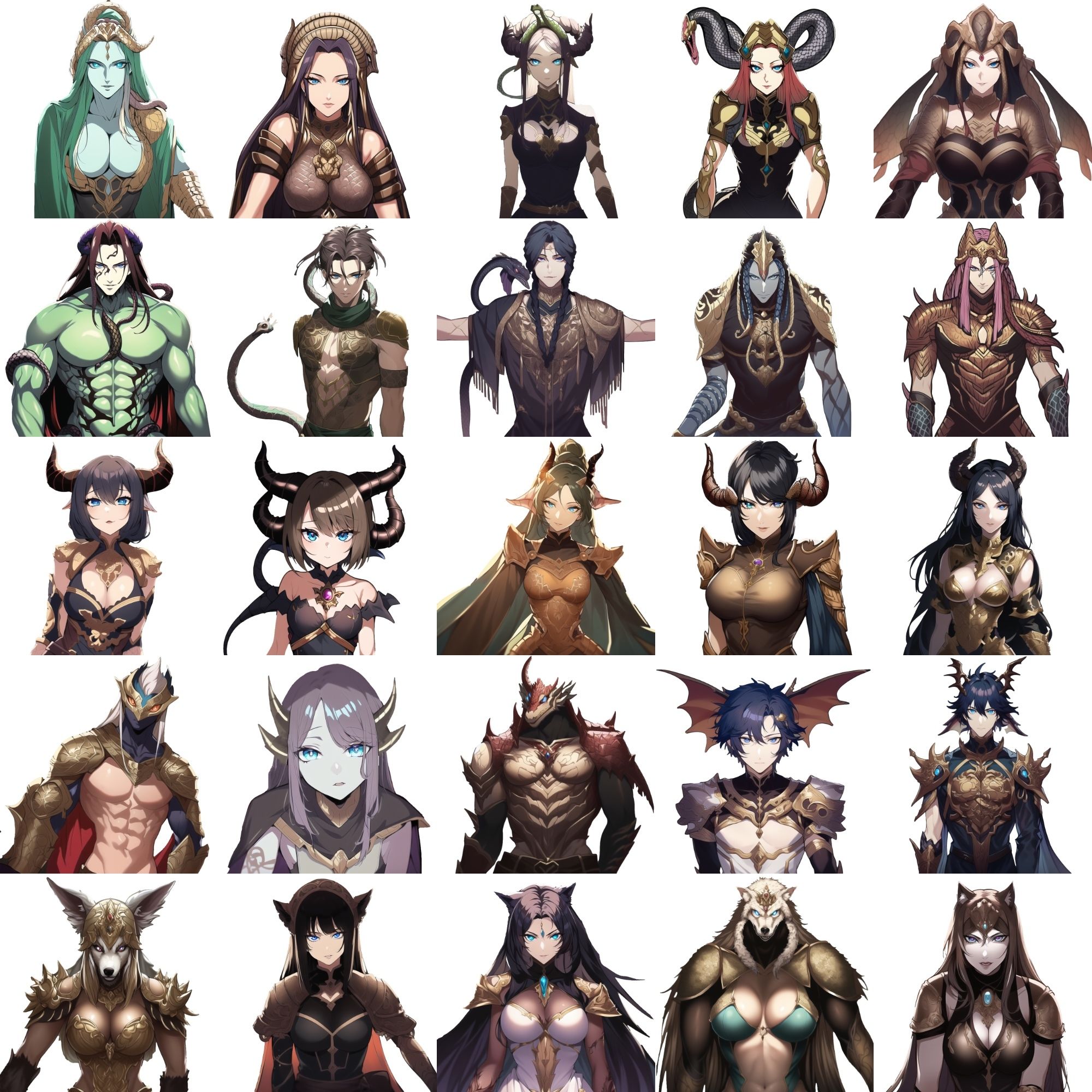 【亜人キャラクター立ち絵1】著作権フリーの高解像度画像素材（100枚） サンプル2ページ目