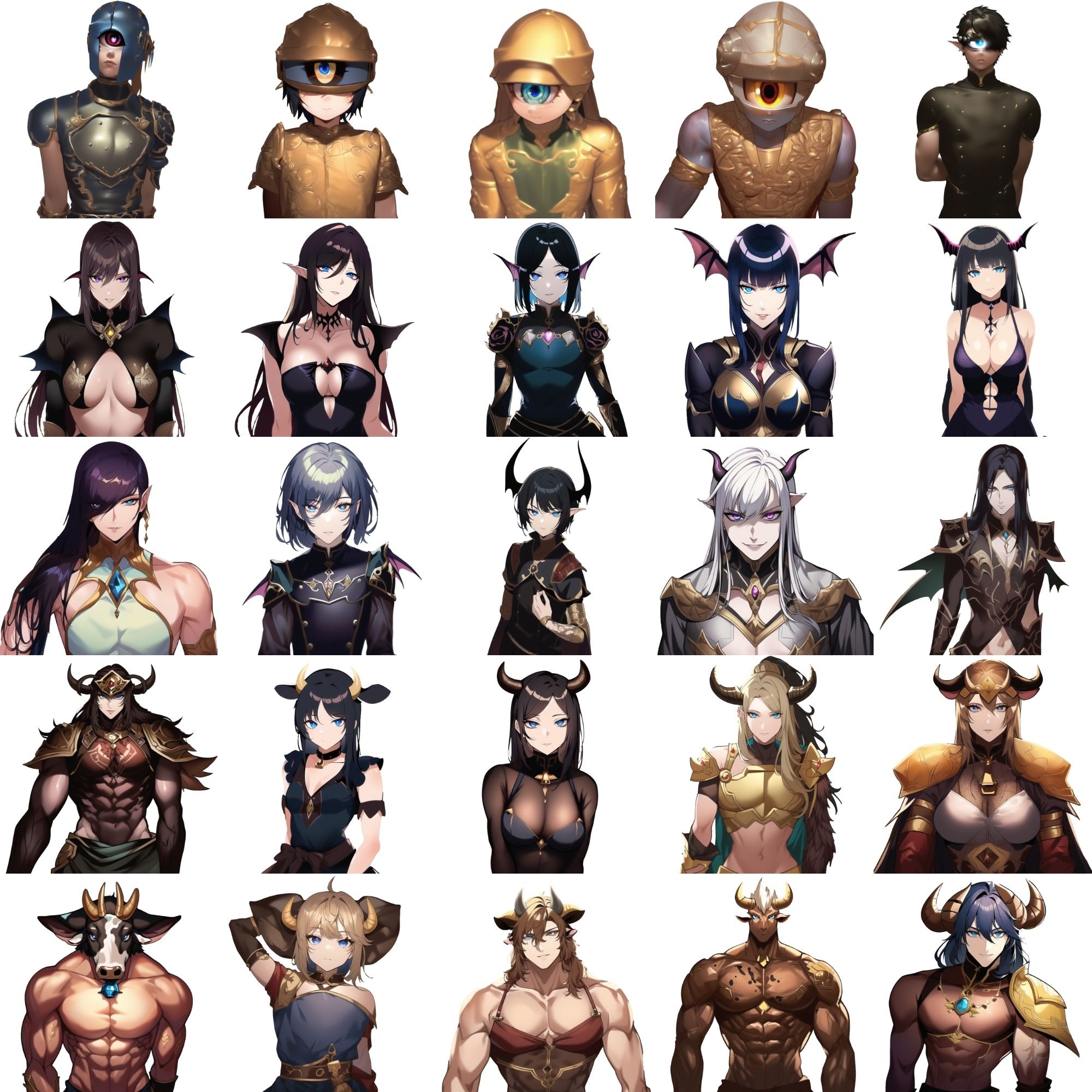 【亜人キャラクター立ち絵1】著作権フリーの高解像度画像素材（100枚） サンプル3ページ目