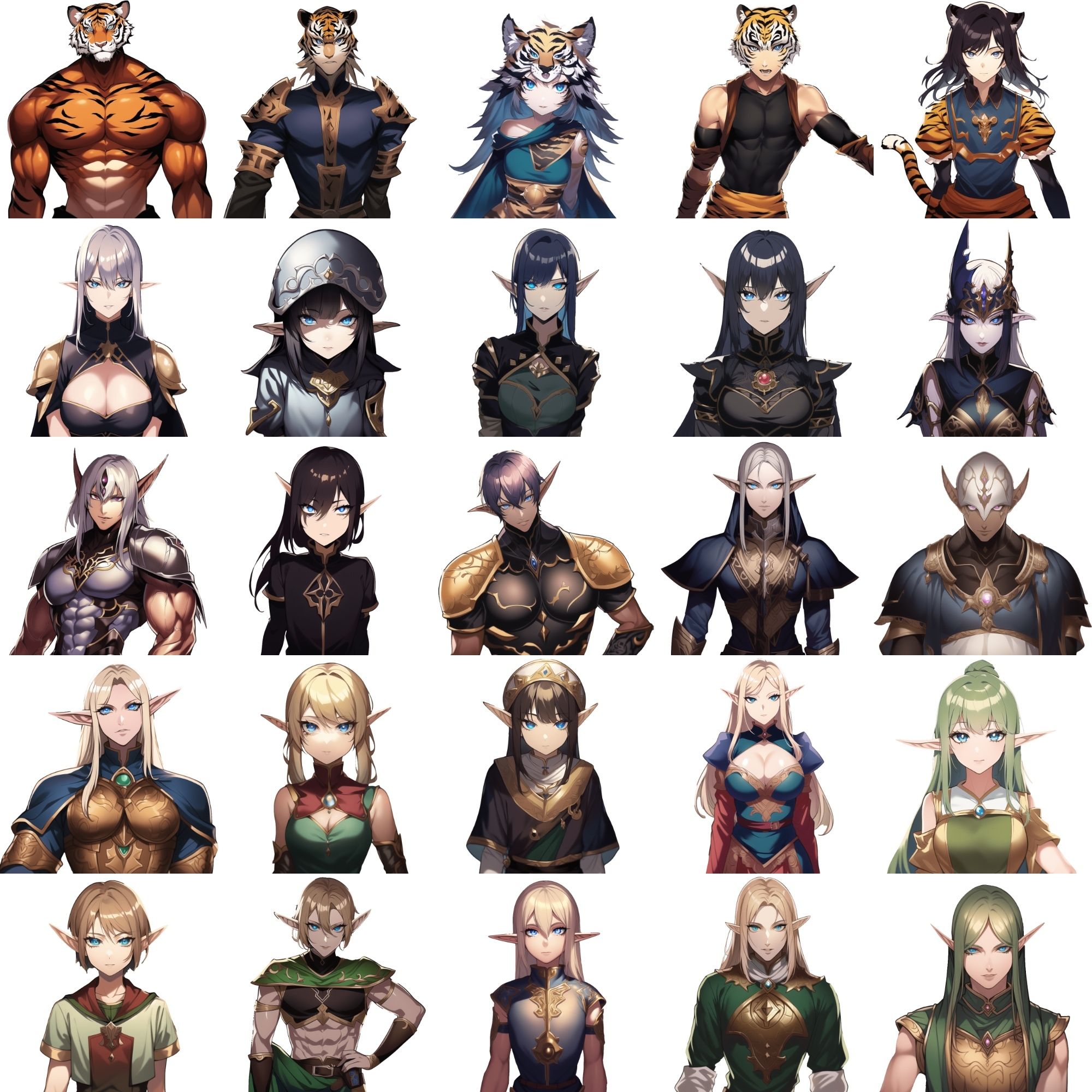【亜人キャラクター立ち絵2】著作権フリーの高解像度画像素材（100枚） サンプル1ページ目