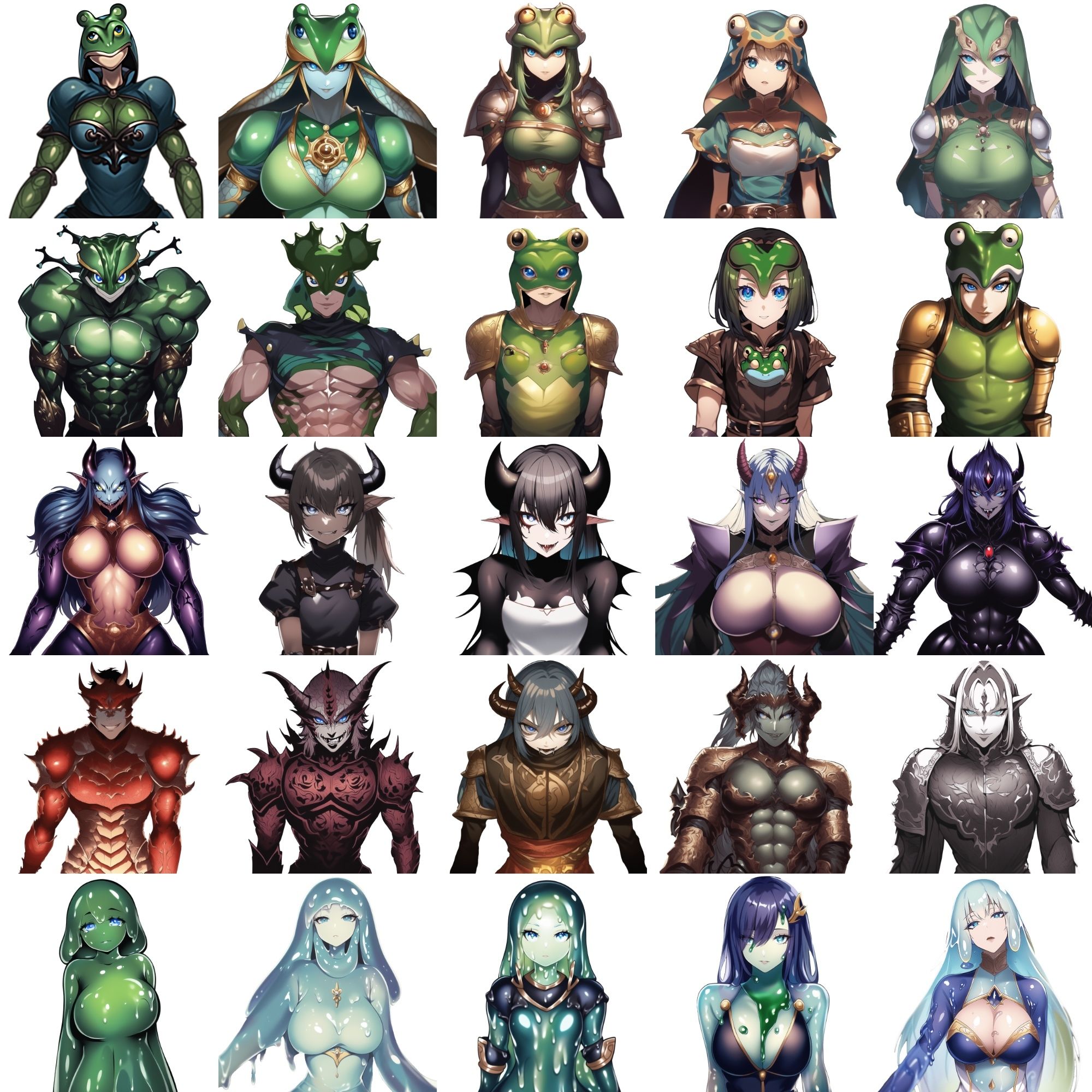 【亜人キャラクター立ち絵2】著作権フリーの高解像度画像素材（100枚） サンプル4ページ目