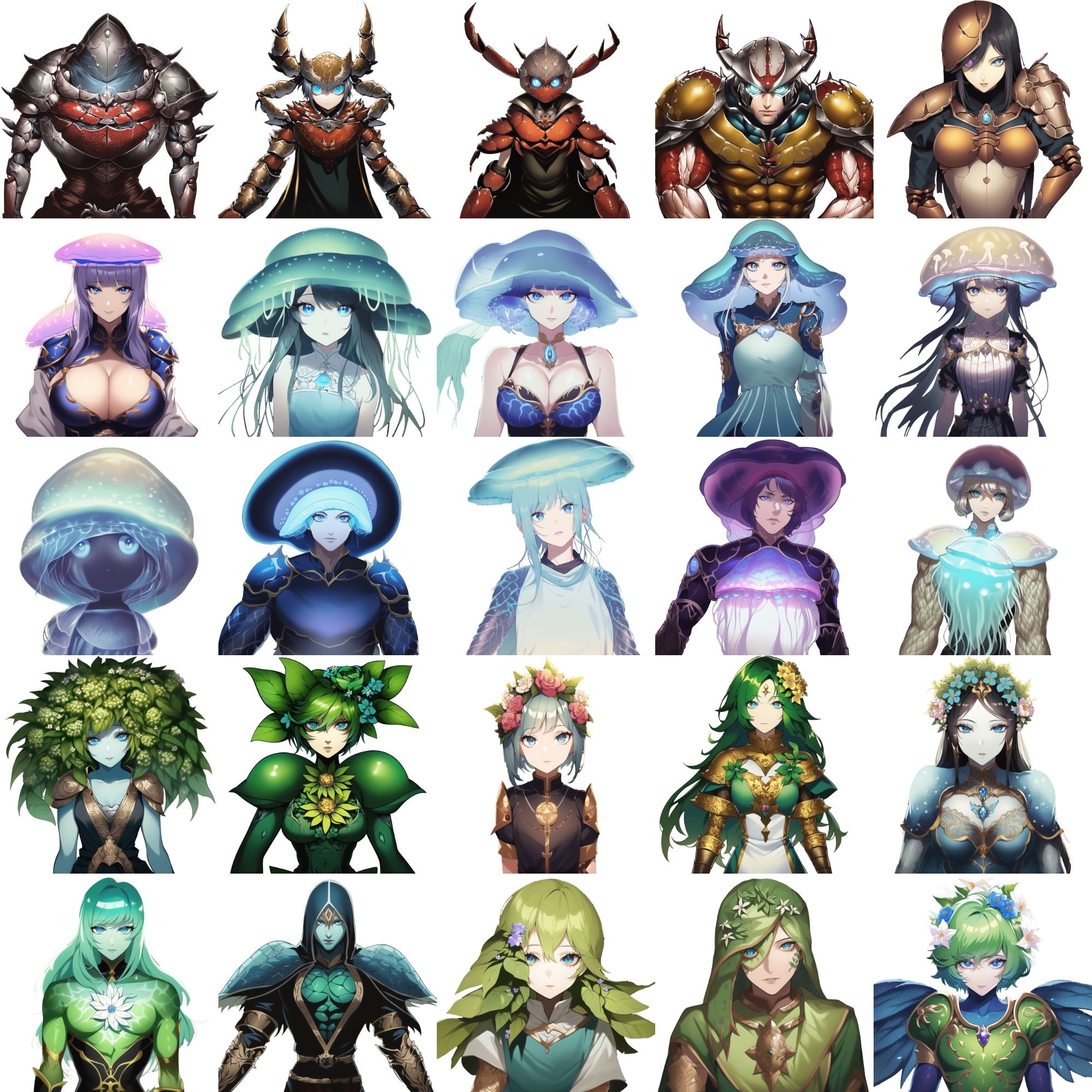 【亜人キャラクター立ち絵3】著作権フリーの高解像度画像素材（100枚） サンプル1ページ目