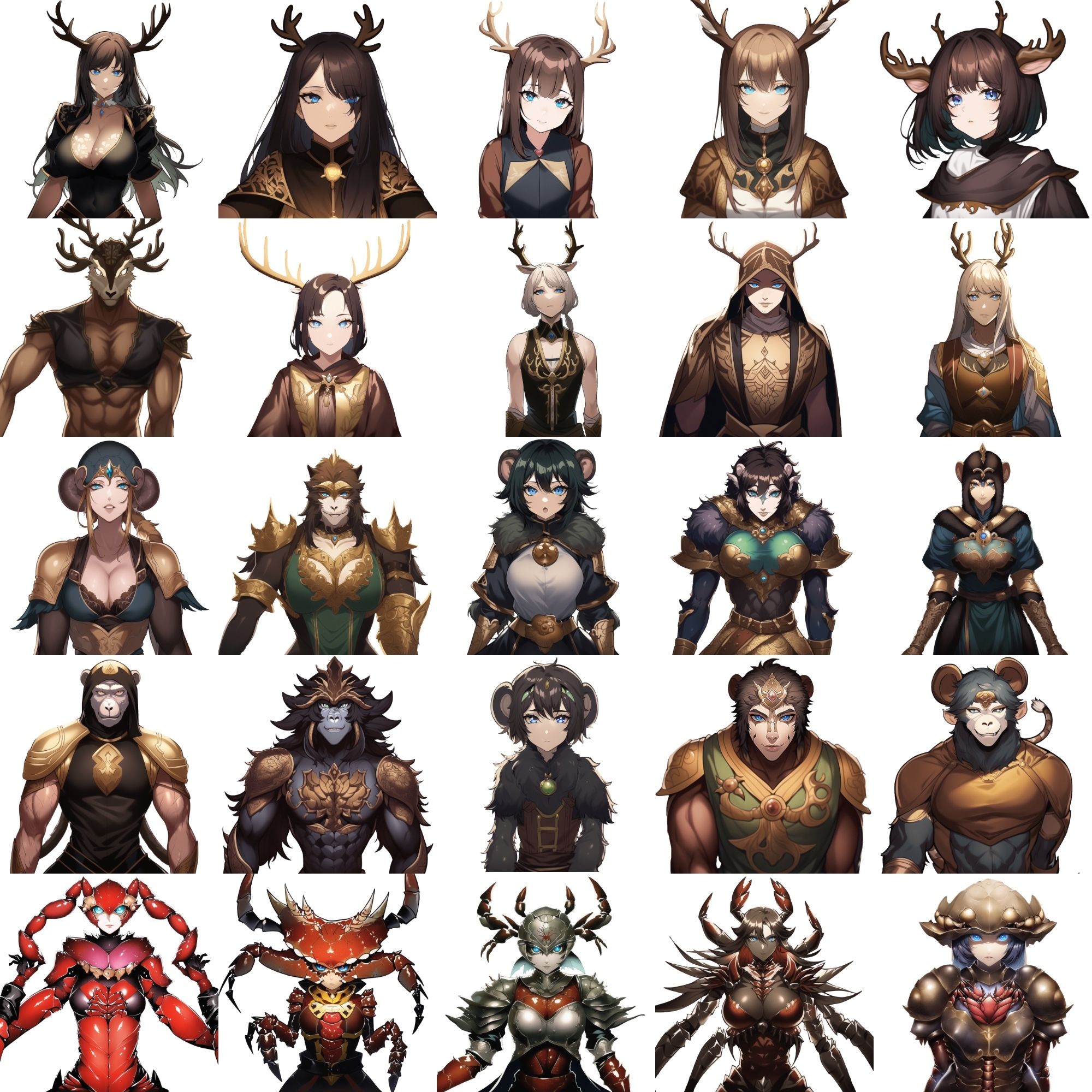 【亜人キャラクター立ち絵3】著作権フリーの高解像度画像素材（100枚） サンプル2ページ目