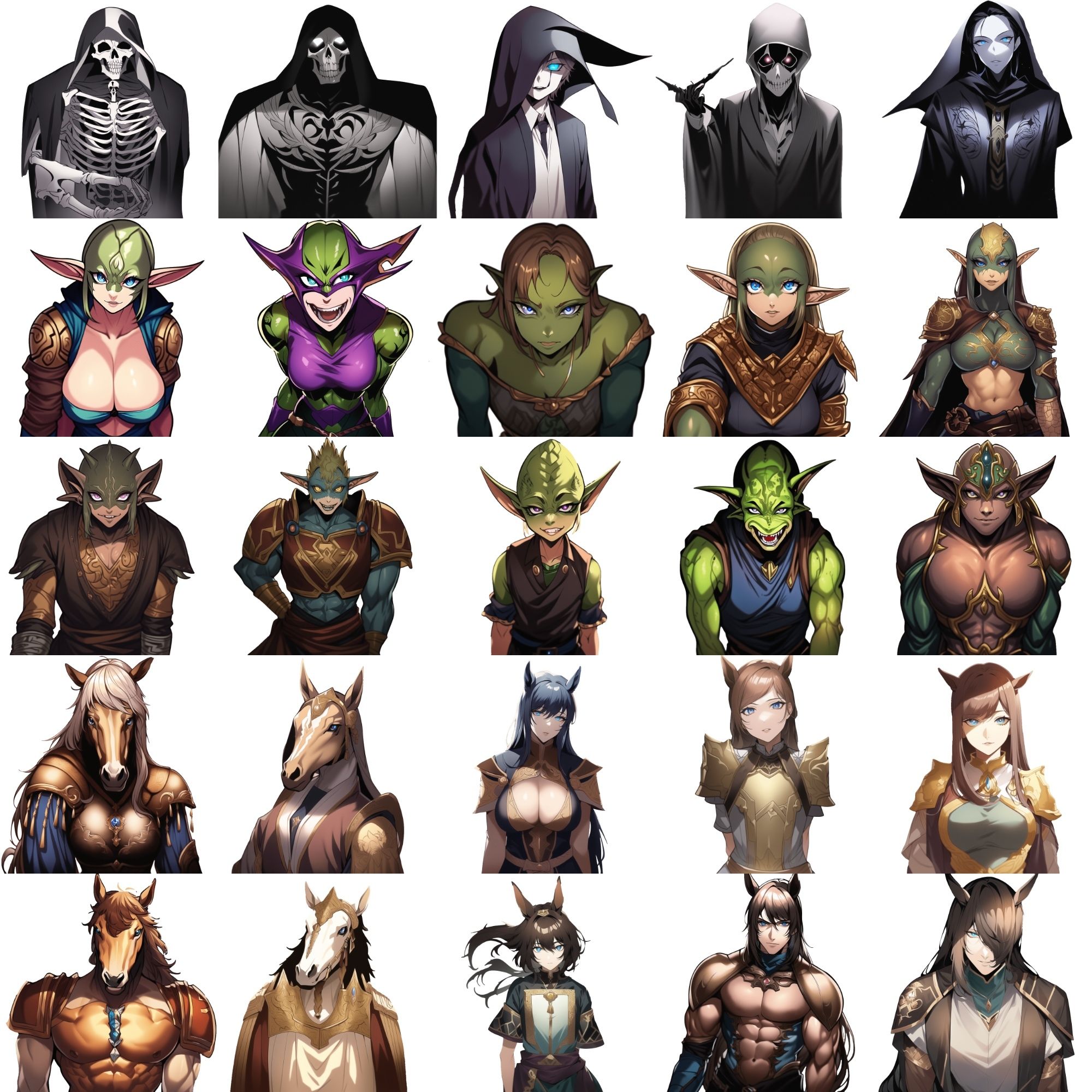 【亜人キャラクター立ち絵3】著作権フリーの高解像度画像素材（100枚） サンプル3ページ目