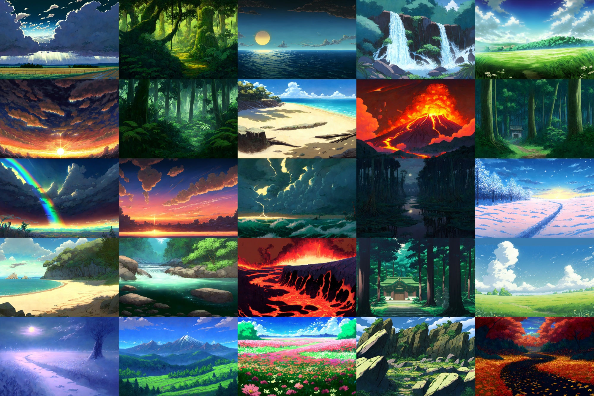 【アニメ映画風の自然系背景】著作権フリーの高解像度画像（100枚） サンプル1ページ目