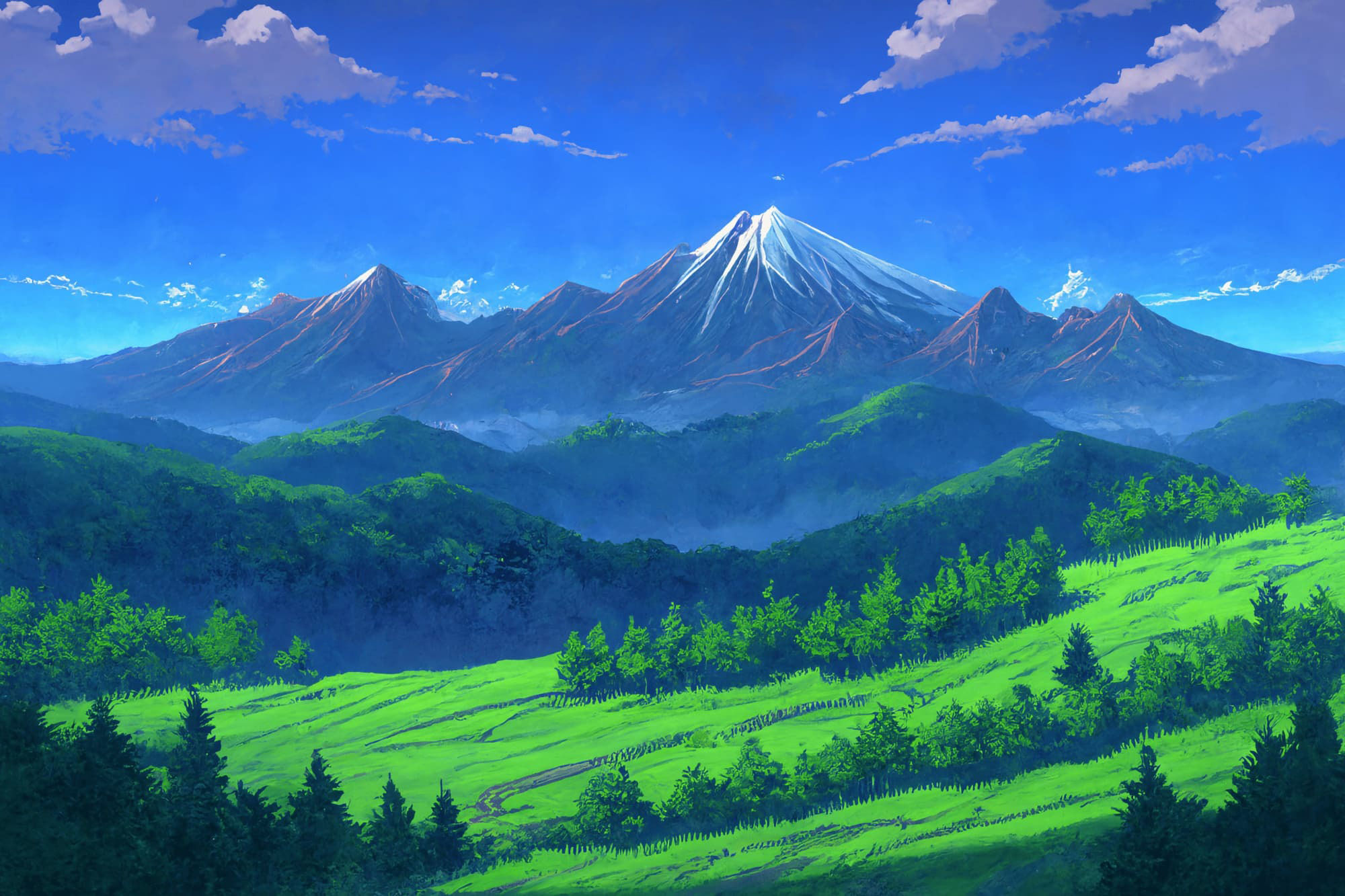 【アニメ映画風の自然系背景】著作権フリーの高解像度画像（100枚） サンプル9ページ目