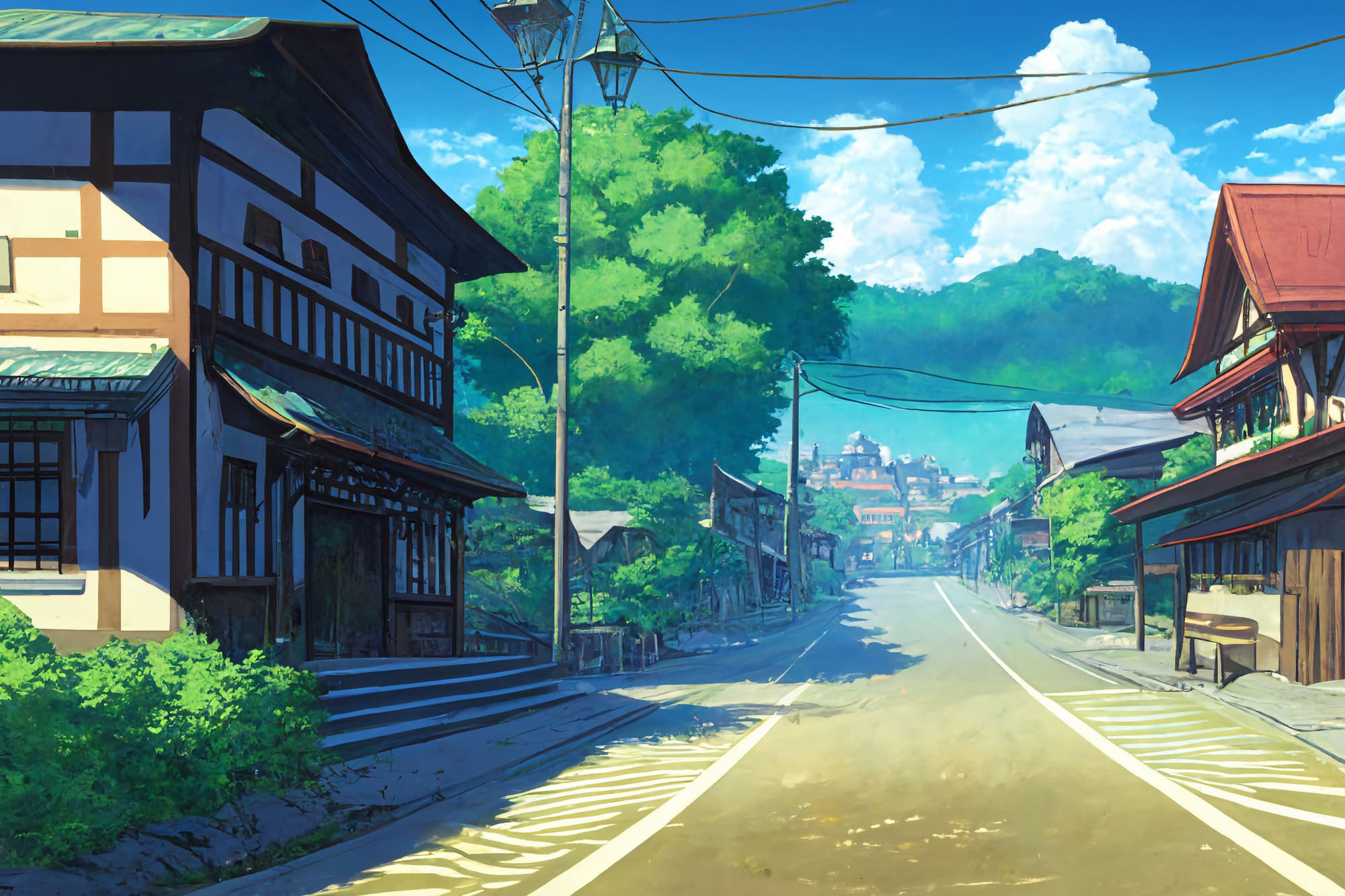 【アニメ映画風の街や施設の背景】著作権フリーの高解像度画像（100枚） サンプル6ページ目