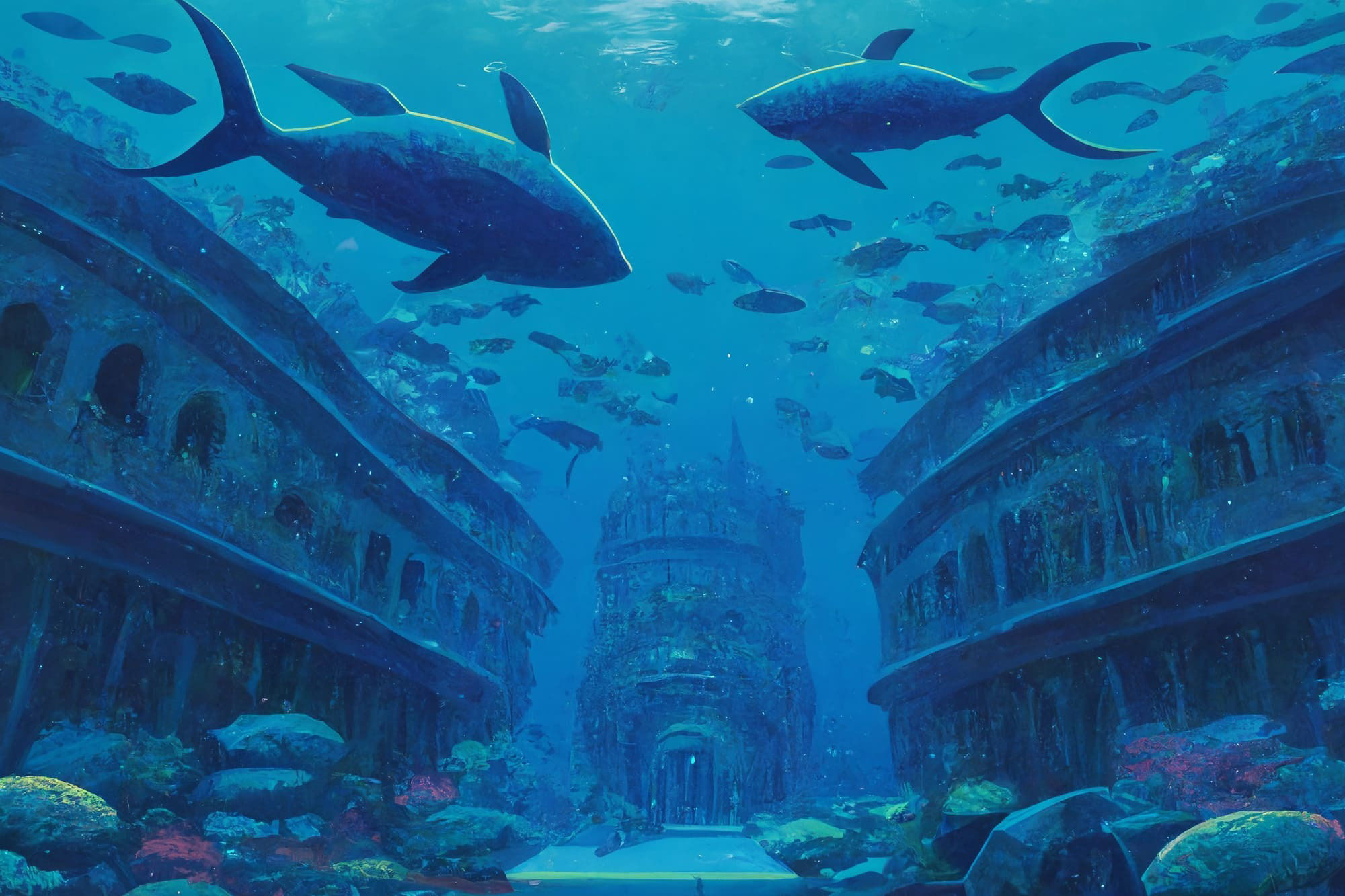 【アニメ映画風の街や施設の背景】著作権フリーの高解像度画像（100枚） サンプル7ページ目