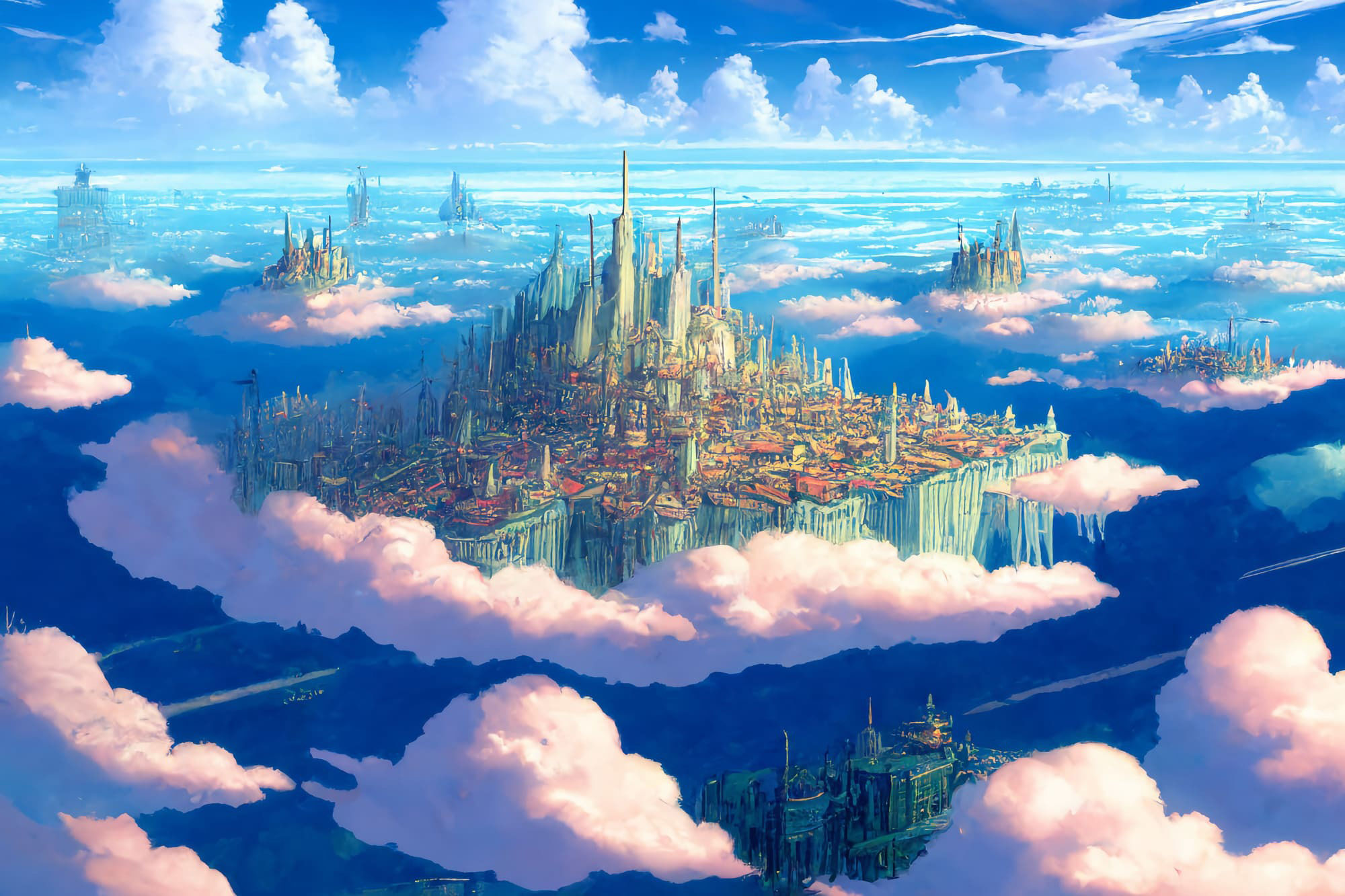 【アニメ映画風の街や施設の背景】著作権フリーの高解像度画像（100枚） サンプル8ページ目