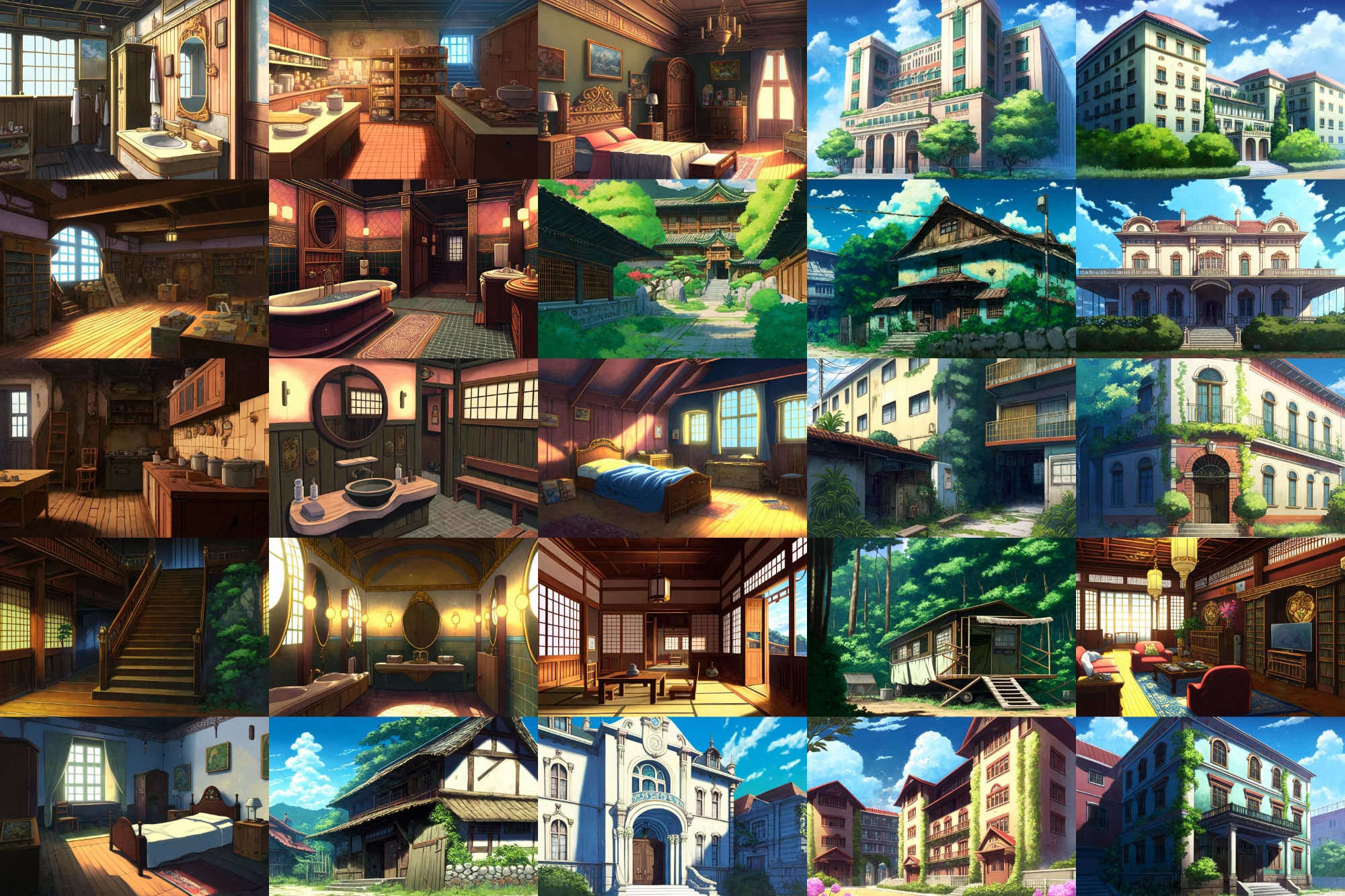 【アニメ映画風の家や室内の背景】著作権フリーの高解像度画像（100枚） サンプル3ページ目