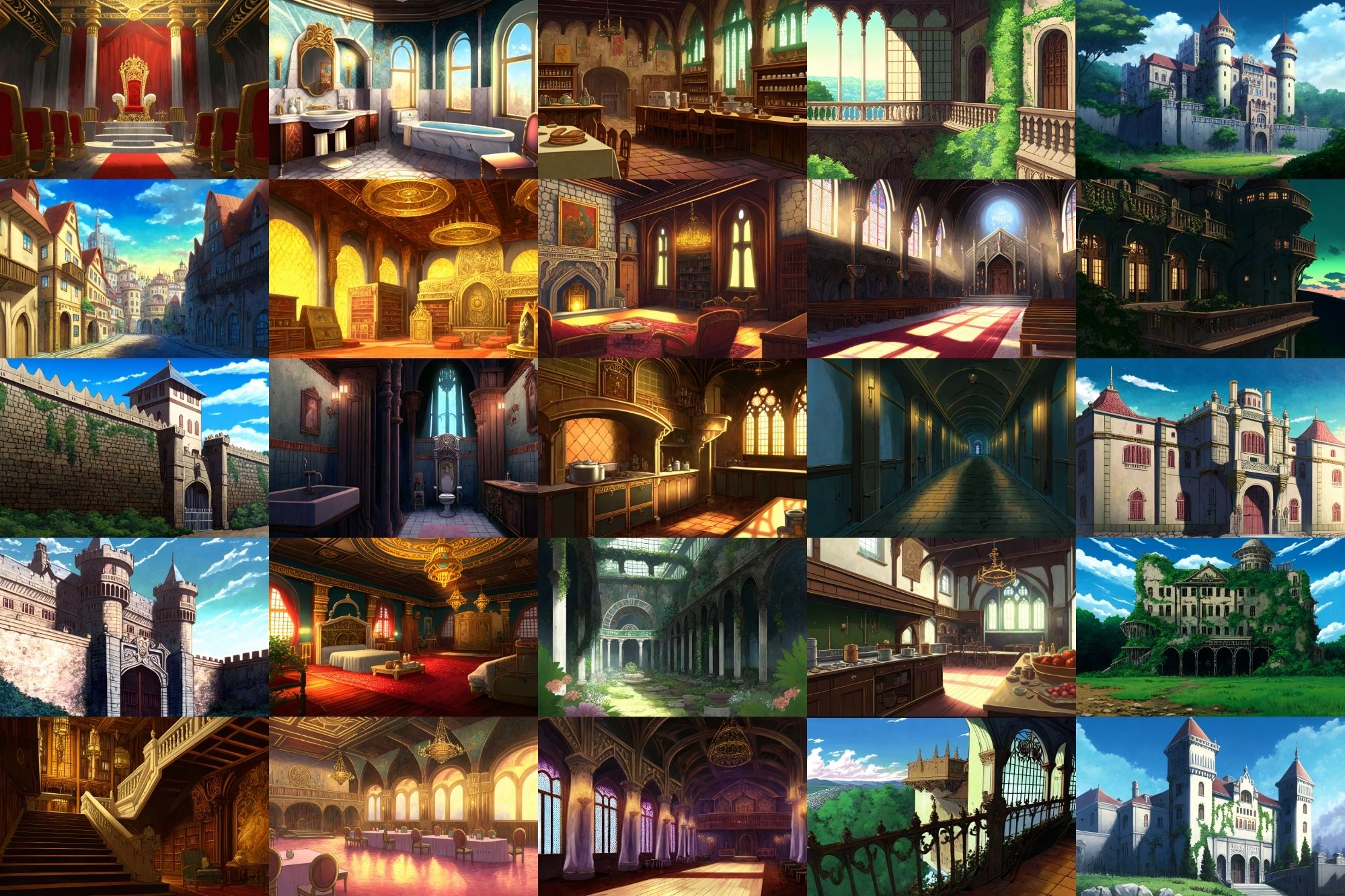【アニメ映画風の城や室内の背景】著作権フリーの高解像度画像（100枚） サンプル3ページ目