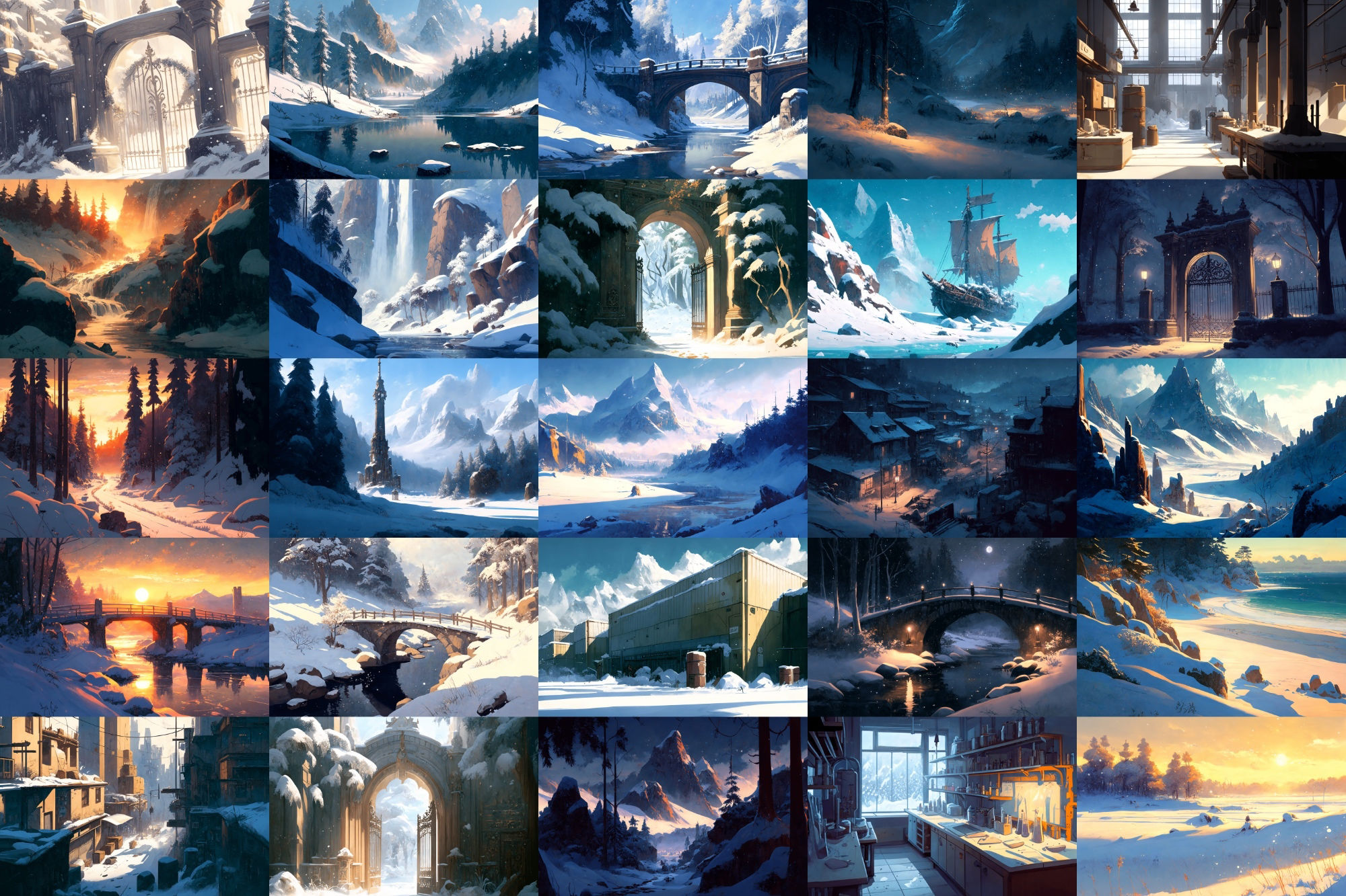【美麗で幻想的な雪国系の背景】著作権フリーの高解像度画像（100枚） サンプル1ページ目