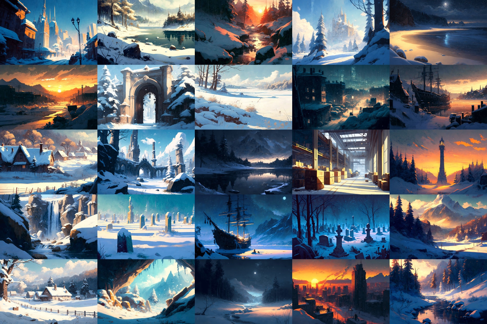 【美麗で幻想的な雪国系の背景】著作権フリーの高解像度画像（100枚） サンプル2ページ目
