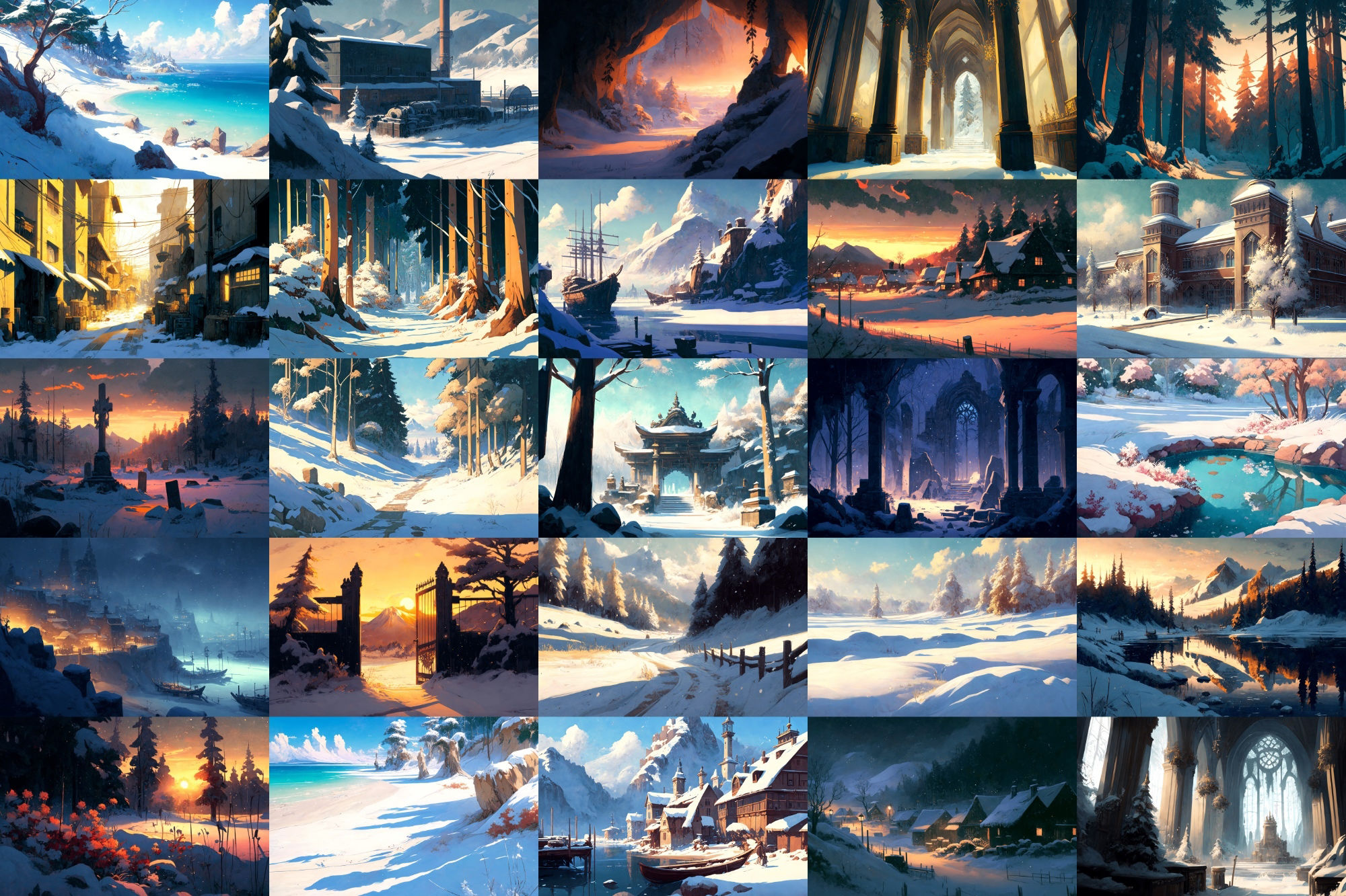 【美麗で幻想的な雪国系の背景】著作権フリーの高解像度画像（100枚） サンプル3ページ目