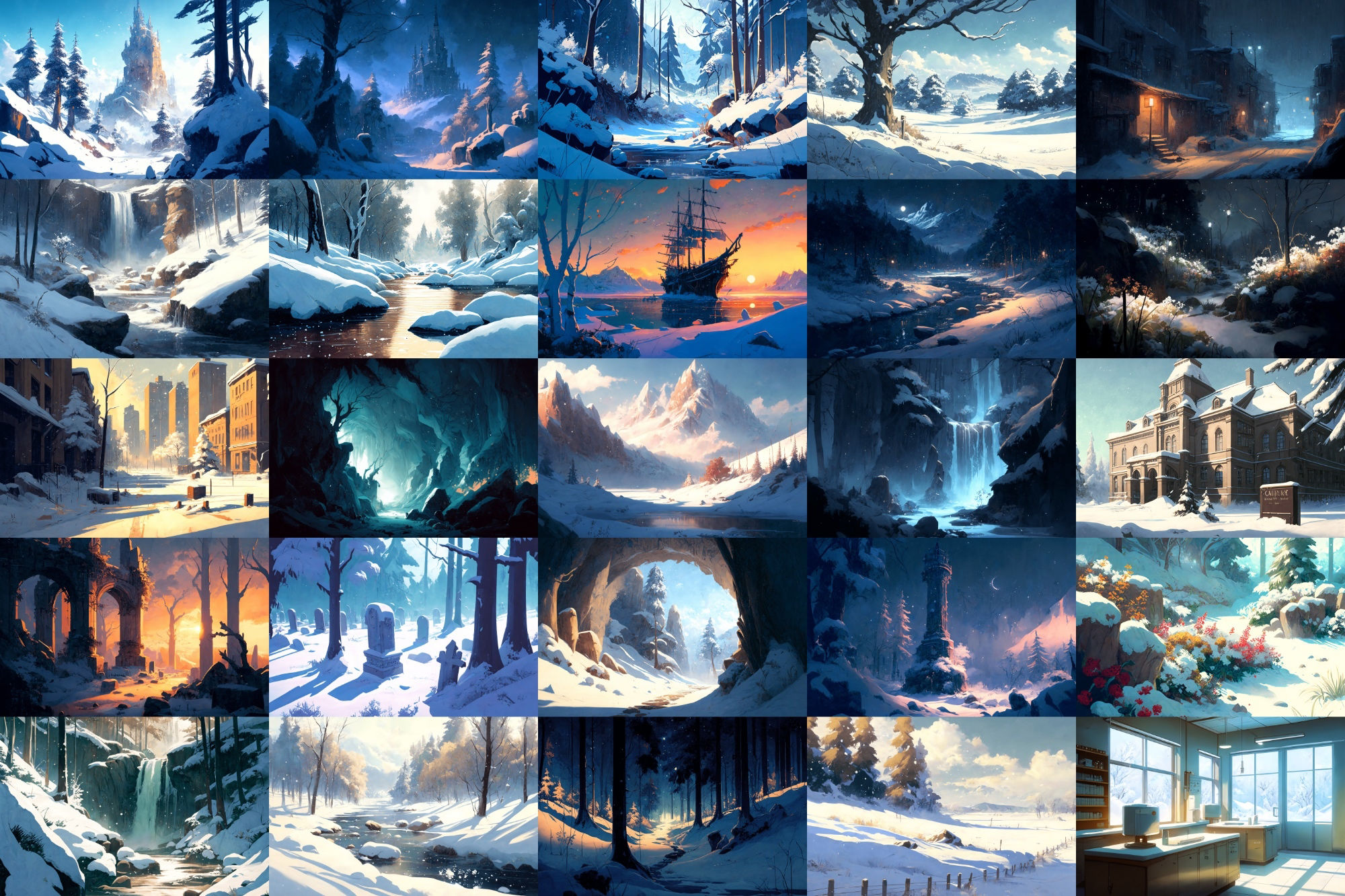 【美麗で幻想的な雪国系の背景】著作権フリーの高解像度画像（100枚） サンプル4ページ目