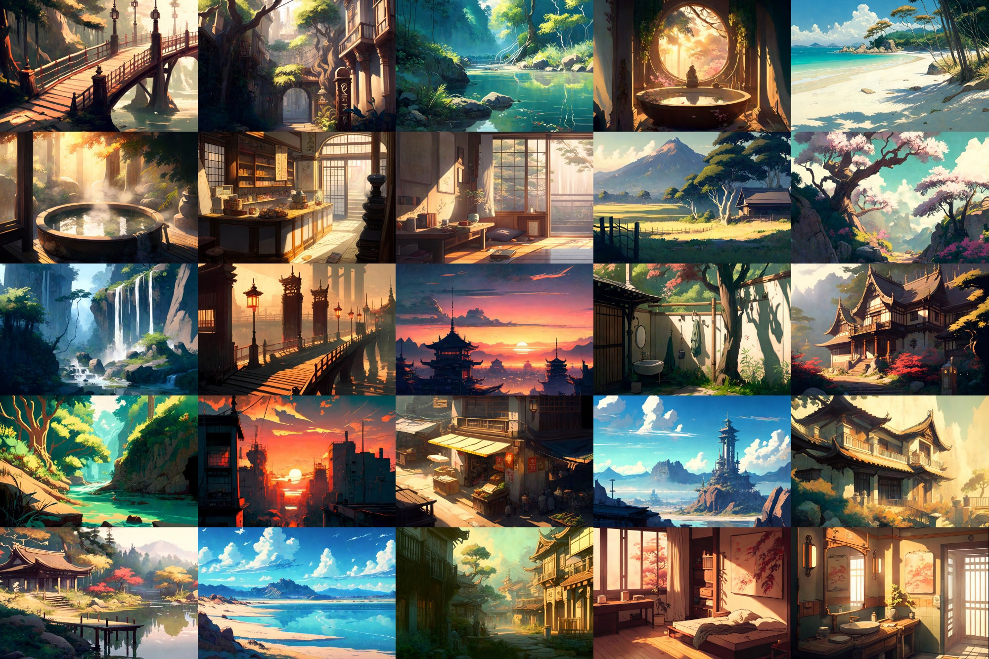 【美麗で幻想的な和風系の背景】著作権フリーの高解像度画像（100枚） サンプル1ページ目
