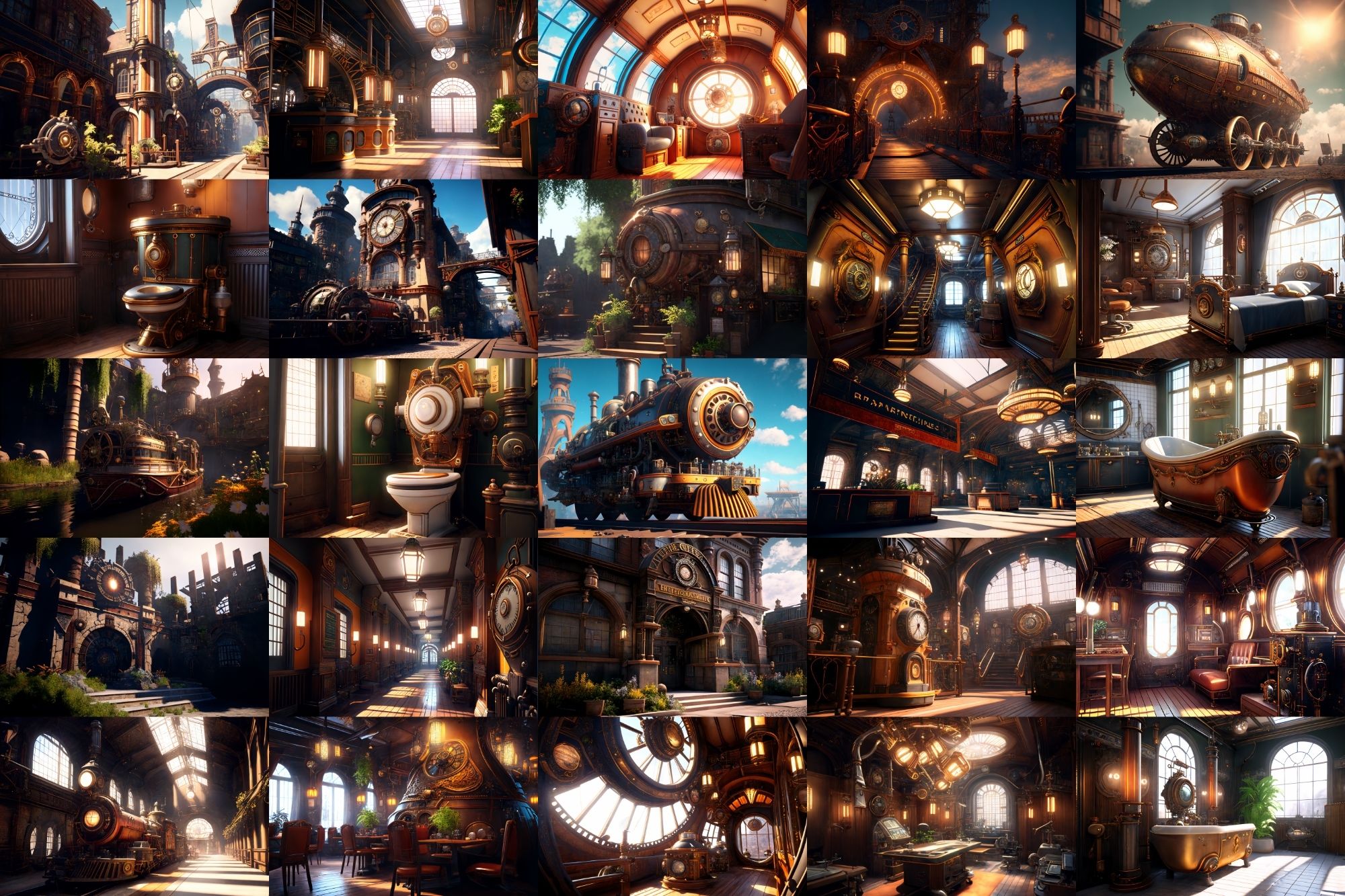【超リアルなスチームパンク背景】著作権フリーの高解像度画像（100枚） サンプル1ページ目