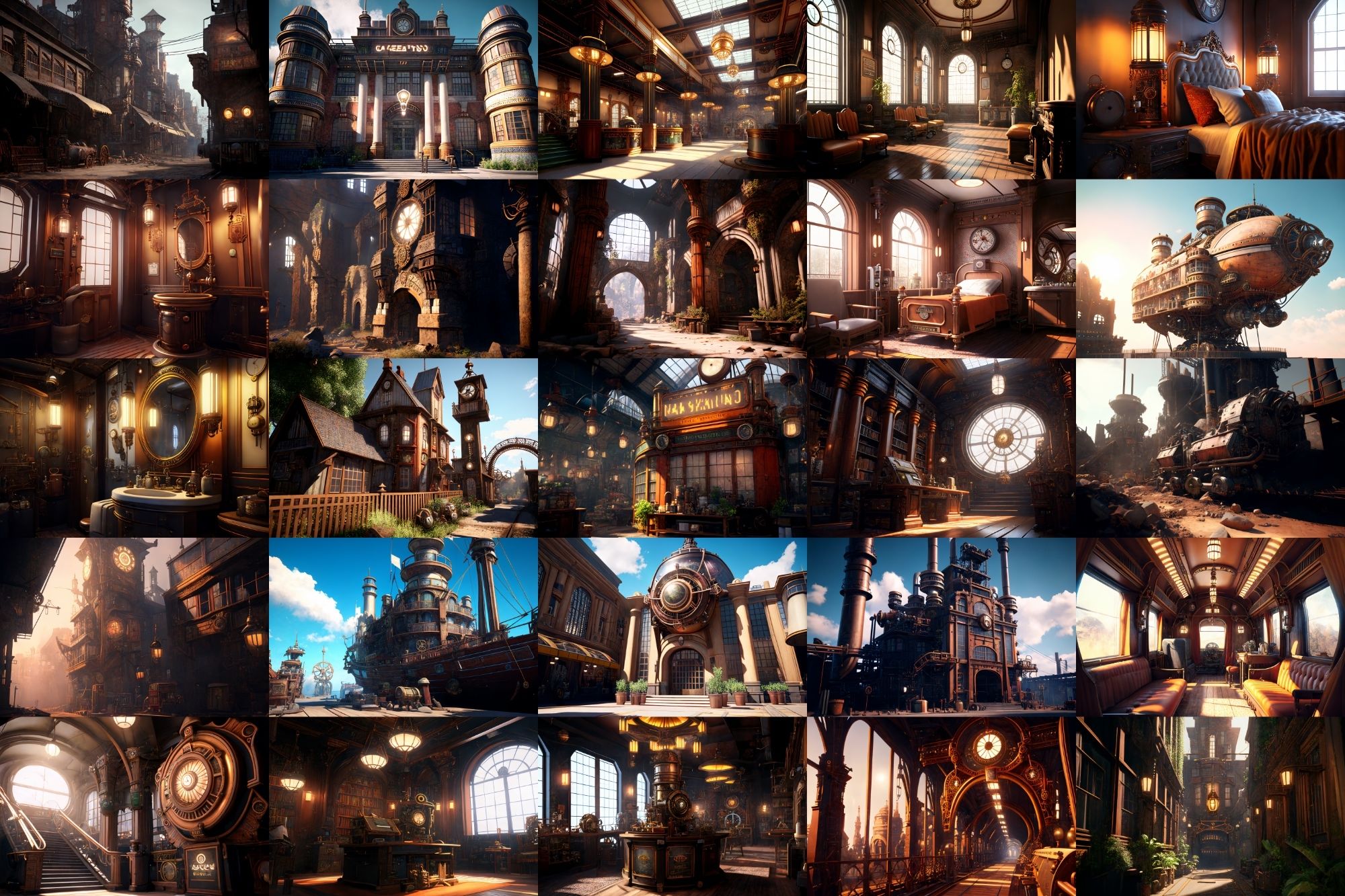 【超リアルなスチームパンク背景】著作権フリーの高解像度画像（100枚） サンプル2ページ目