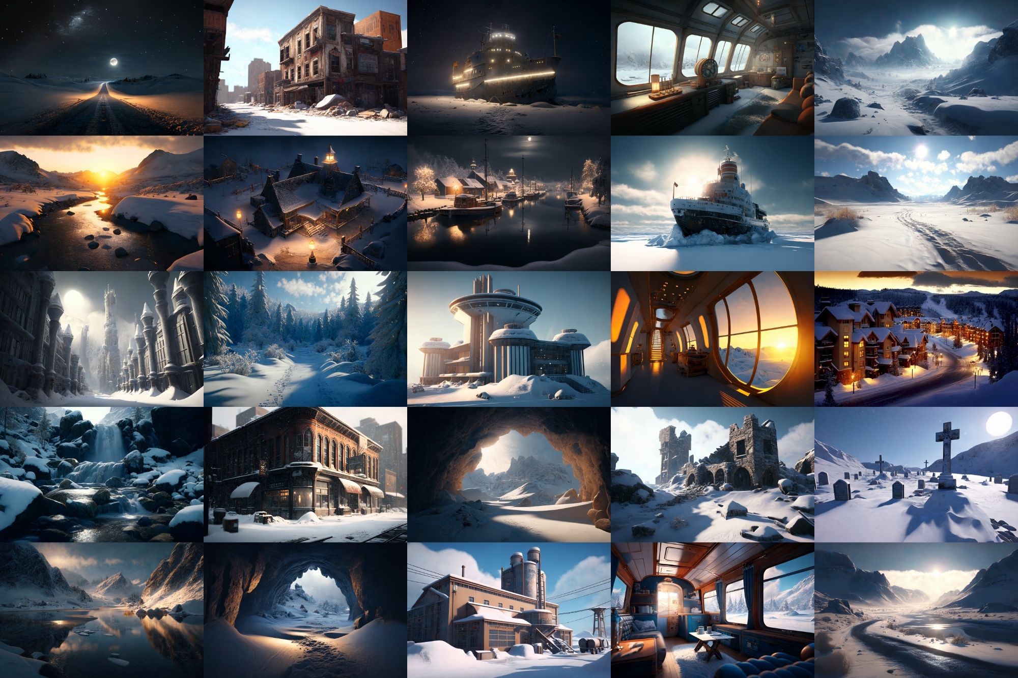 【超リアルな雪国系の背景】著作権フリーの高解像度画像（100枚） サンプル2ページ目