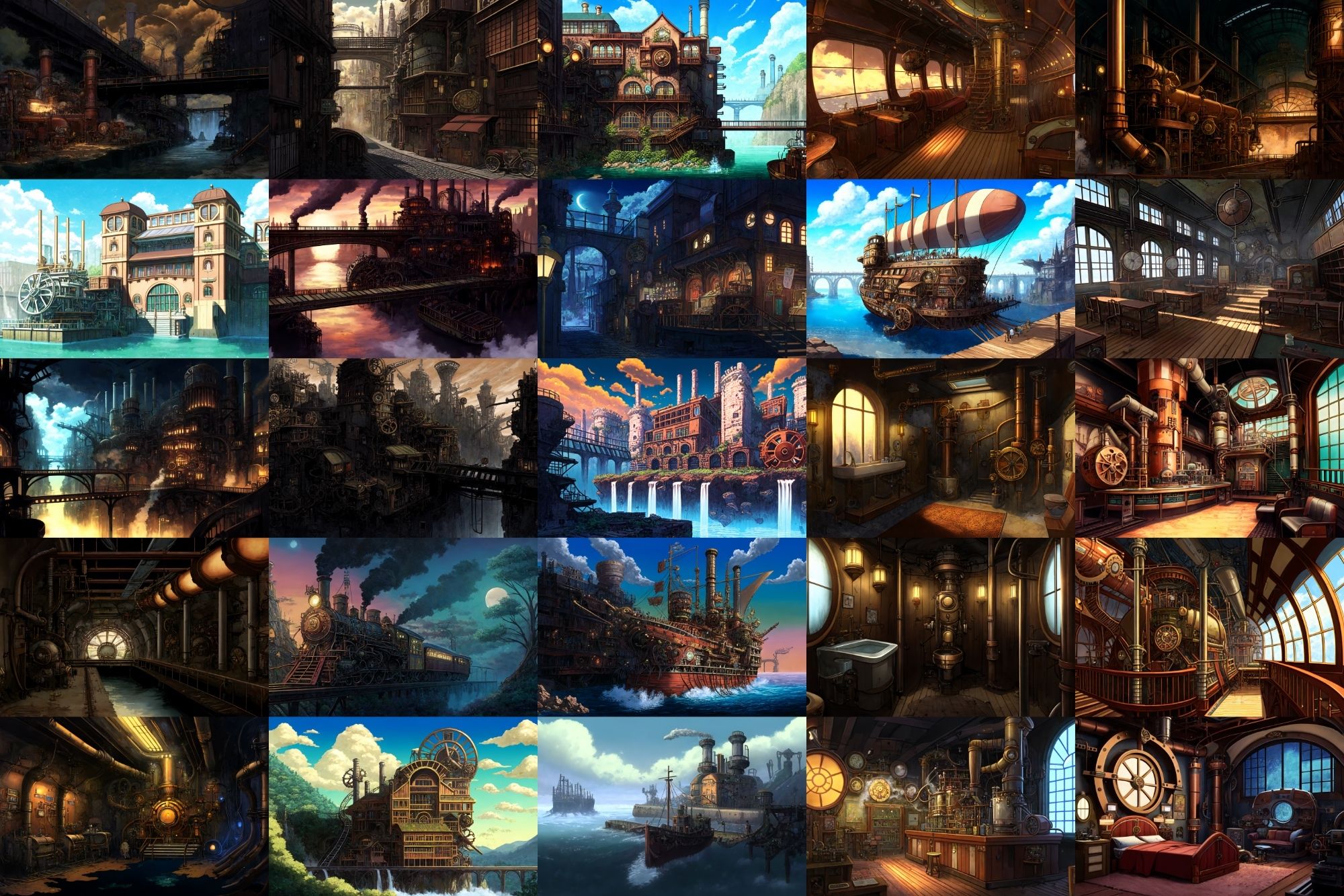 【アニメ映画スチームパンク背景】著作権フリーの高解像度画像（100枚） サンプル4ページ目