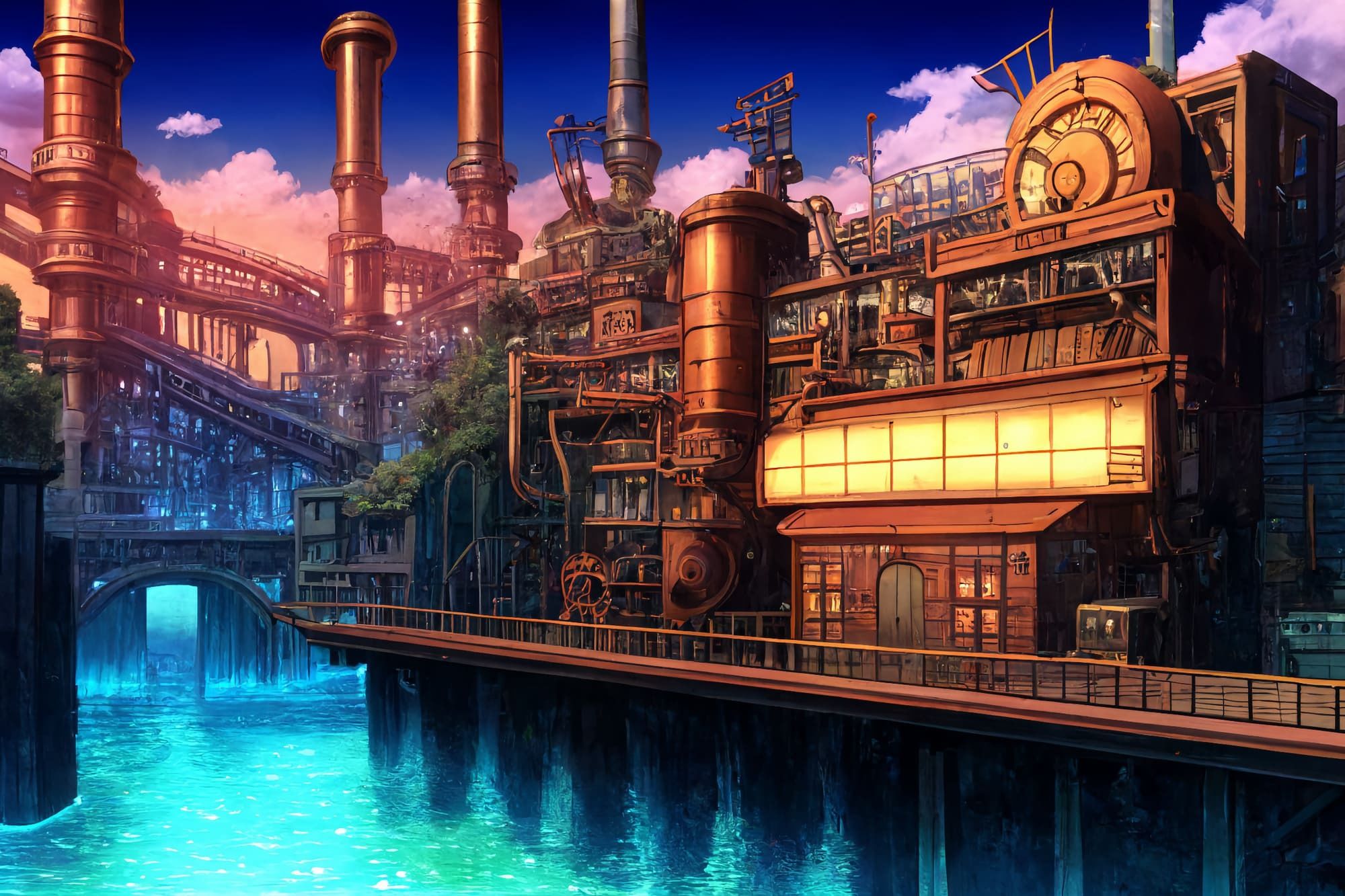 【アニメ映画スチームパンク背景】著作権フリーの高解像度画像（100枚） サンプル5ページ目