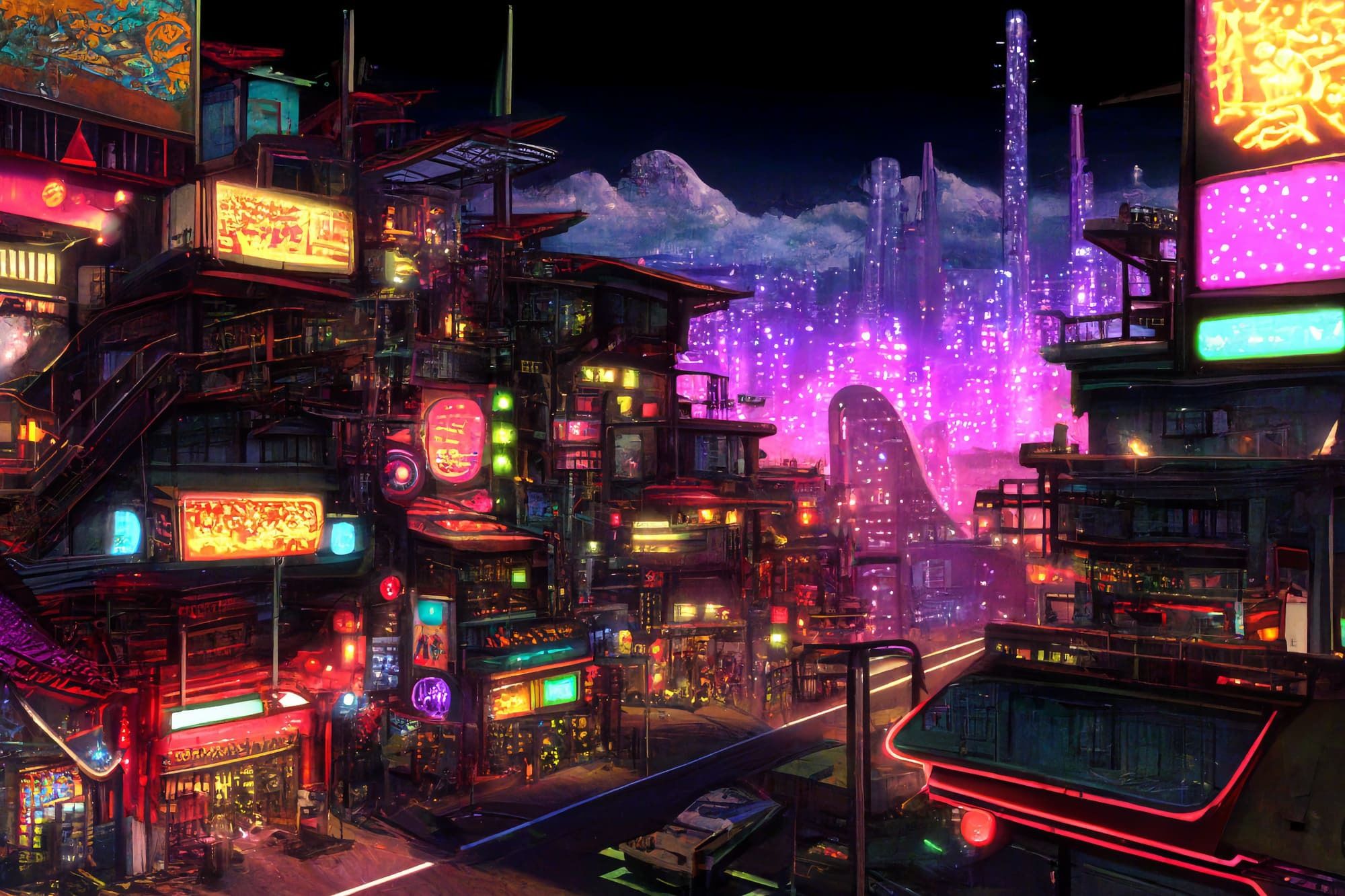 【アニメ映画サイバーパンク背景】著作権フリーの高解像度画像（100枚） サンプル10ページ目