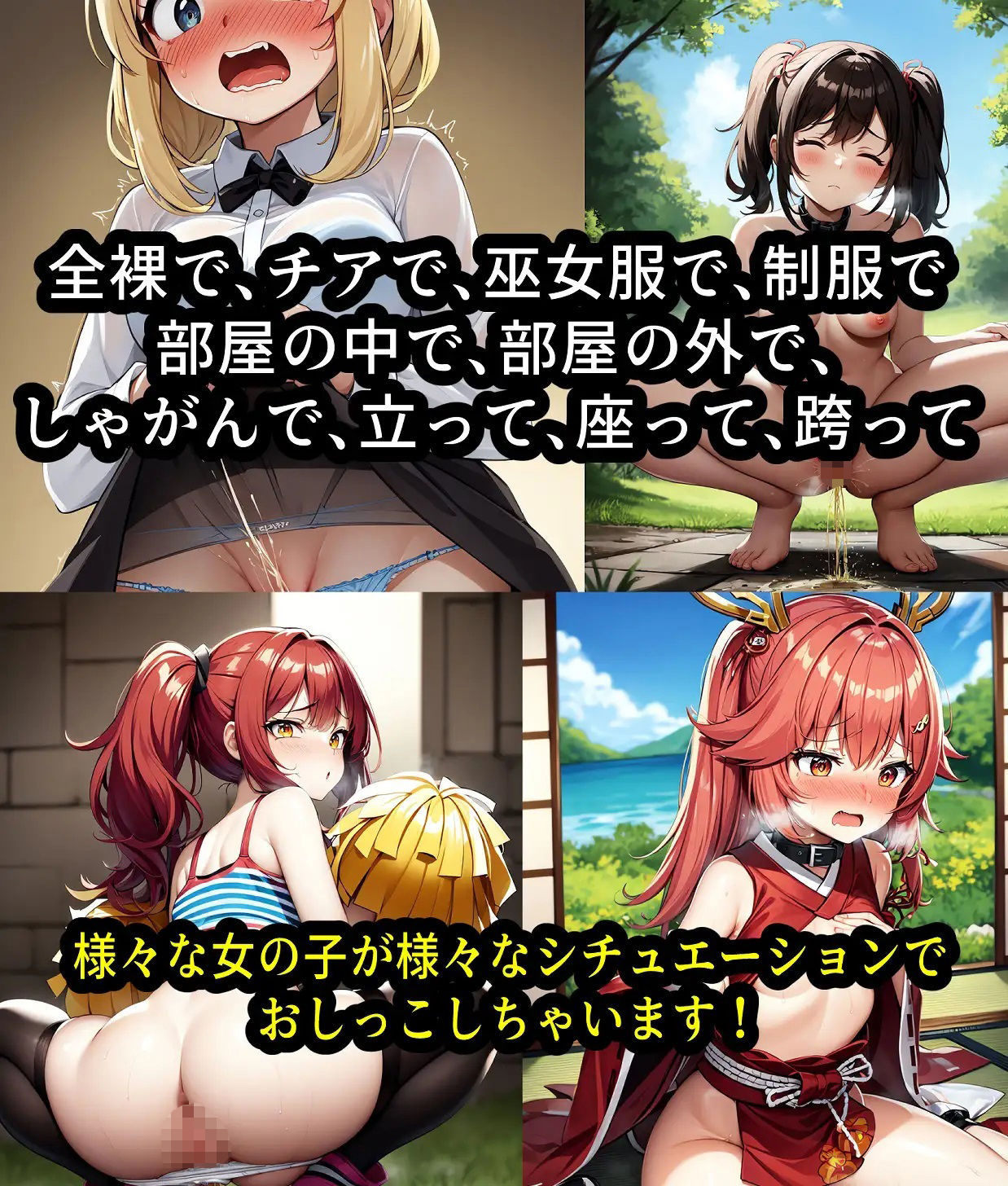 女の子のおしっこイラスト集 サンプル1ページ目