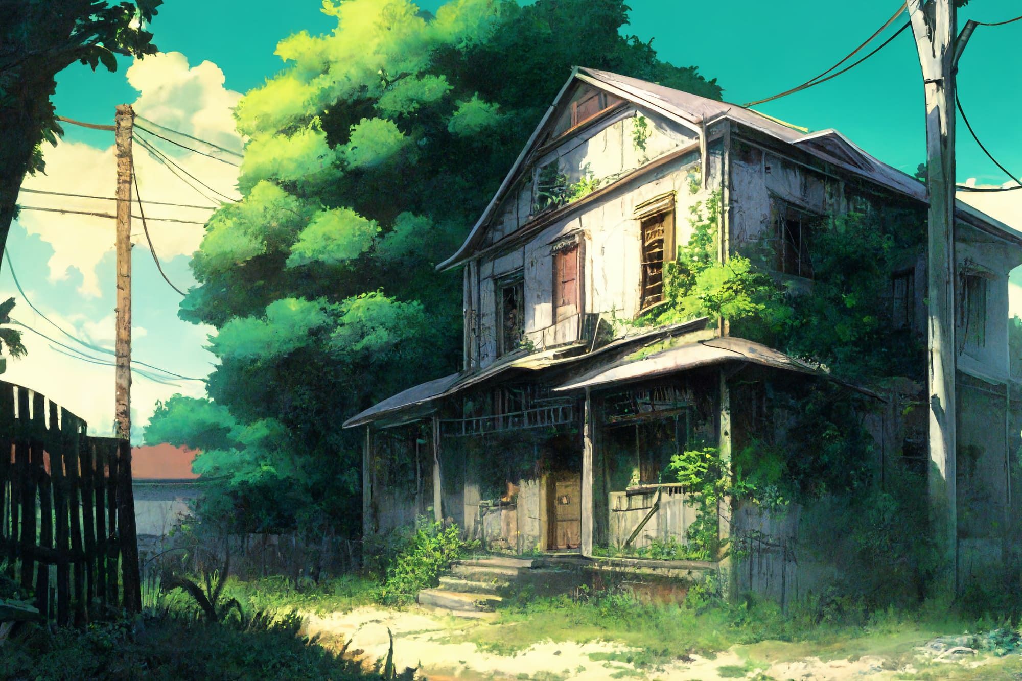 【アニメ映画風の廃墟系背景】著作権フリーの高解像度画像（100枚） サンプル5ページ目