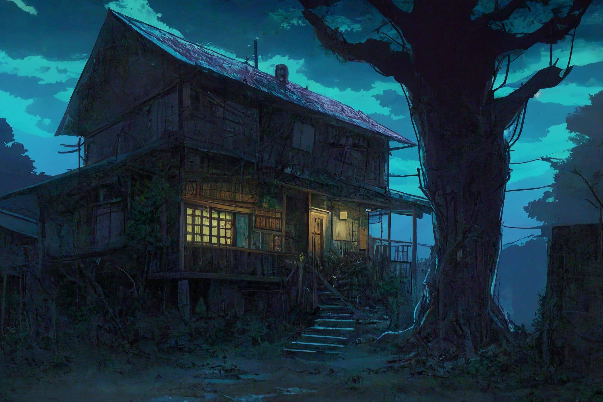 【アニメ映画風の廃墟系背景】著作権フリーの高解像度画像（100枚） サンプル7ページ目