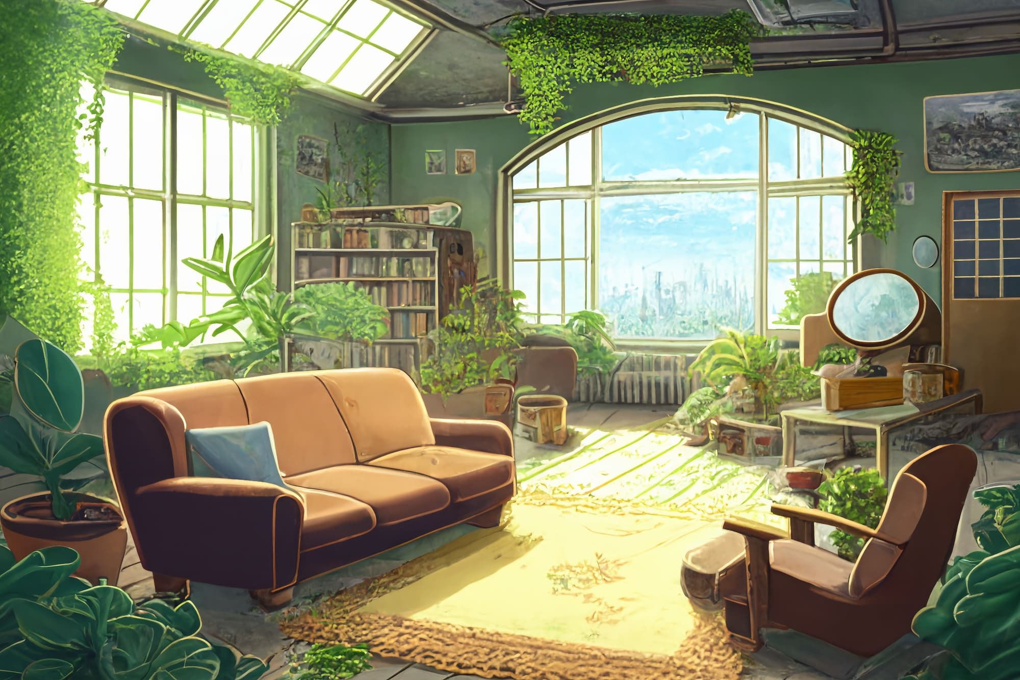 【アニメ映画風の廃墟系背景】著作権フリーの高解像度画像（100枚） サンプル8ページ目
