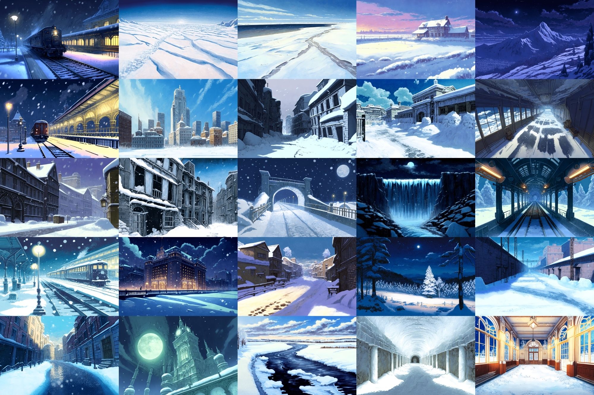 【アニメ映画風の雪国系の背景】著作権フリーの高解像度画像（100枚） サンプル3ページ目
