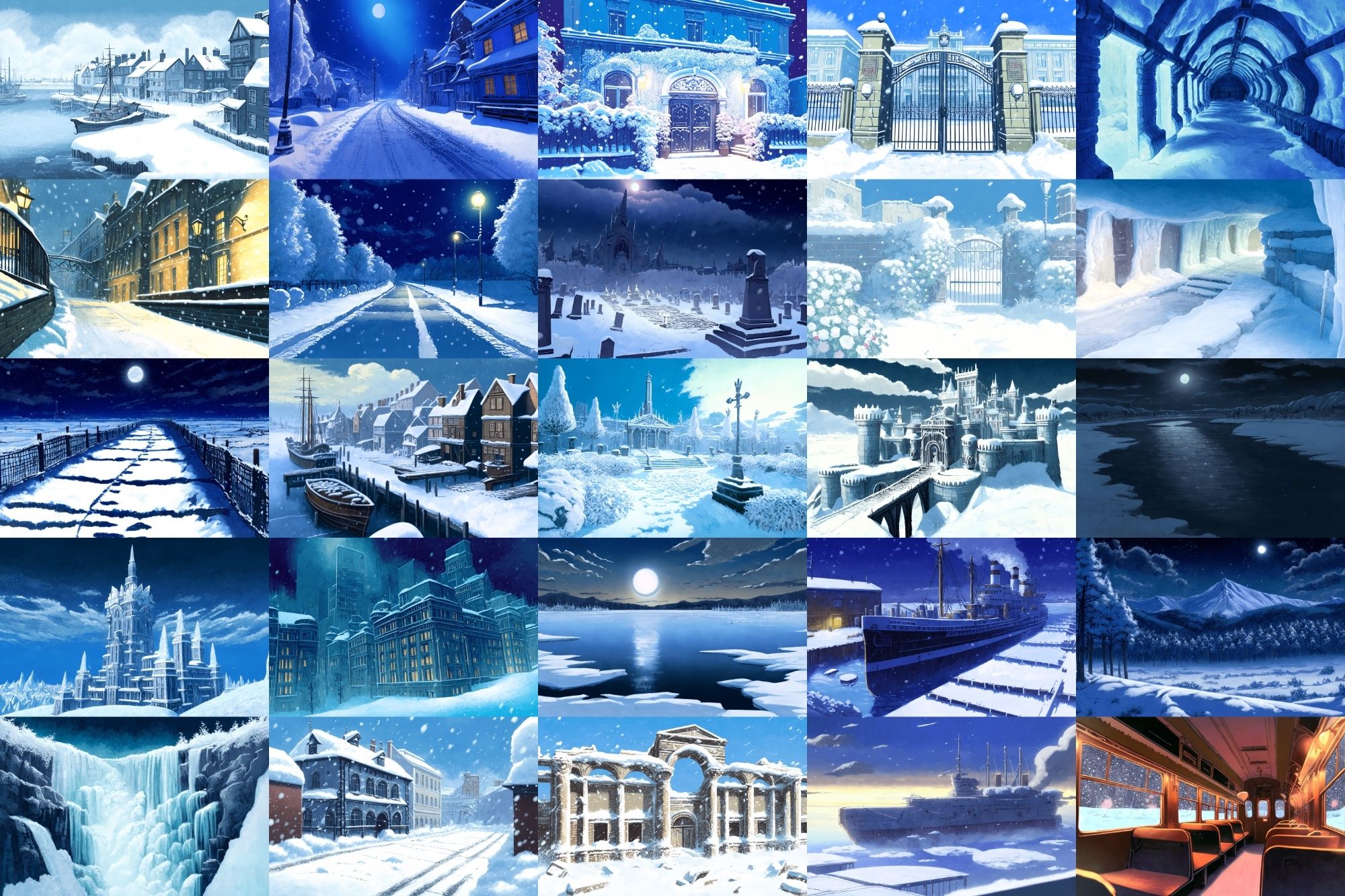【アニメ映画風の雪国系の背景】著作権フリーの高解像度画像（100枚） サンプル4ページ目