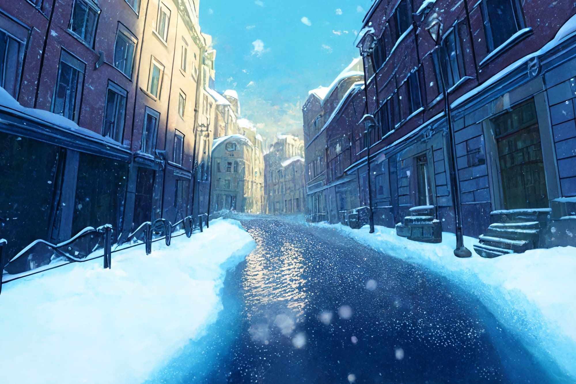 【アニメ映画風の雪国系の背景】著作権フリーの高解像度画像（100枚） サンプル8ページ目