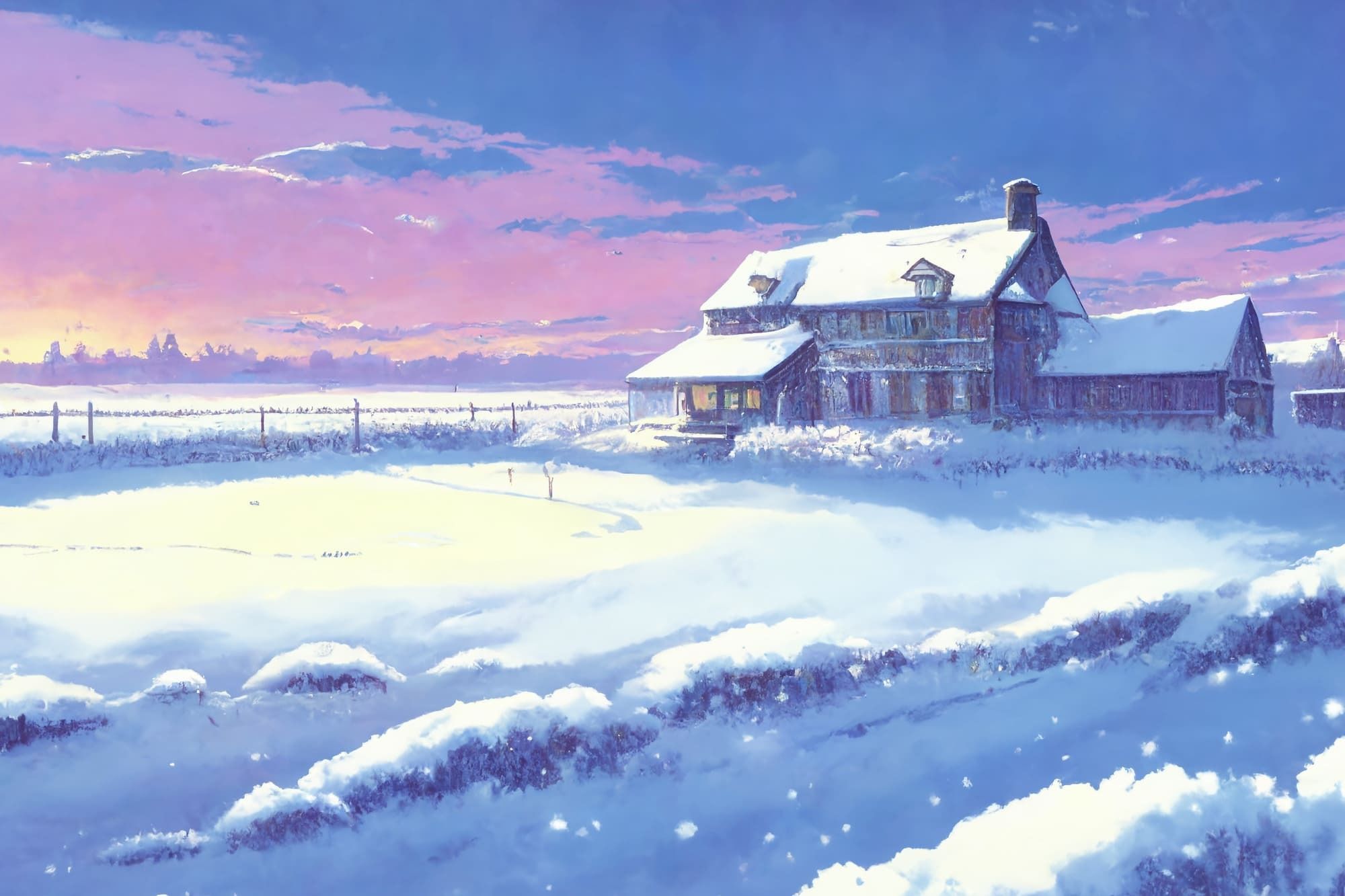 【アニメ映画風の雪国系の背景】著作権フリーの高解像度画像（100枚） サンプル10ページ目