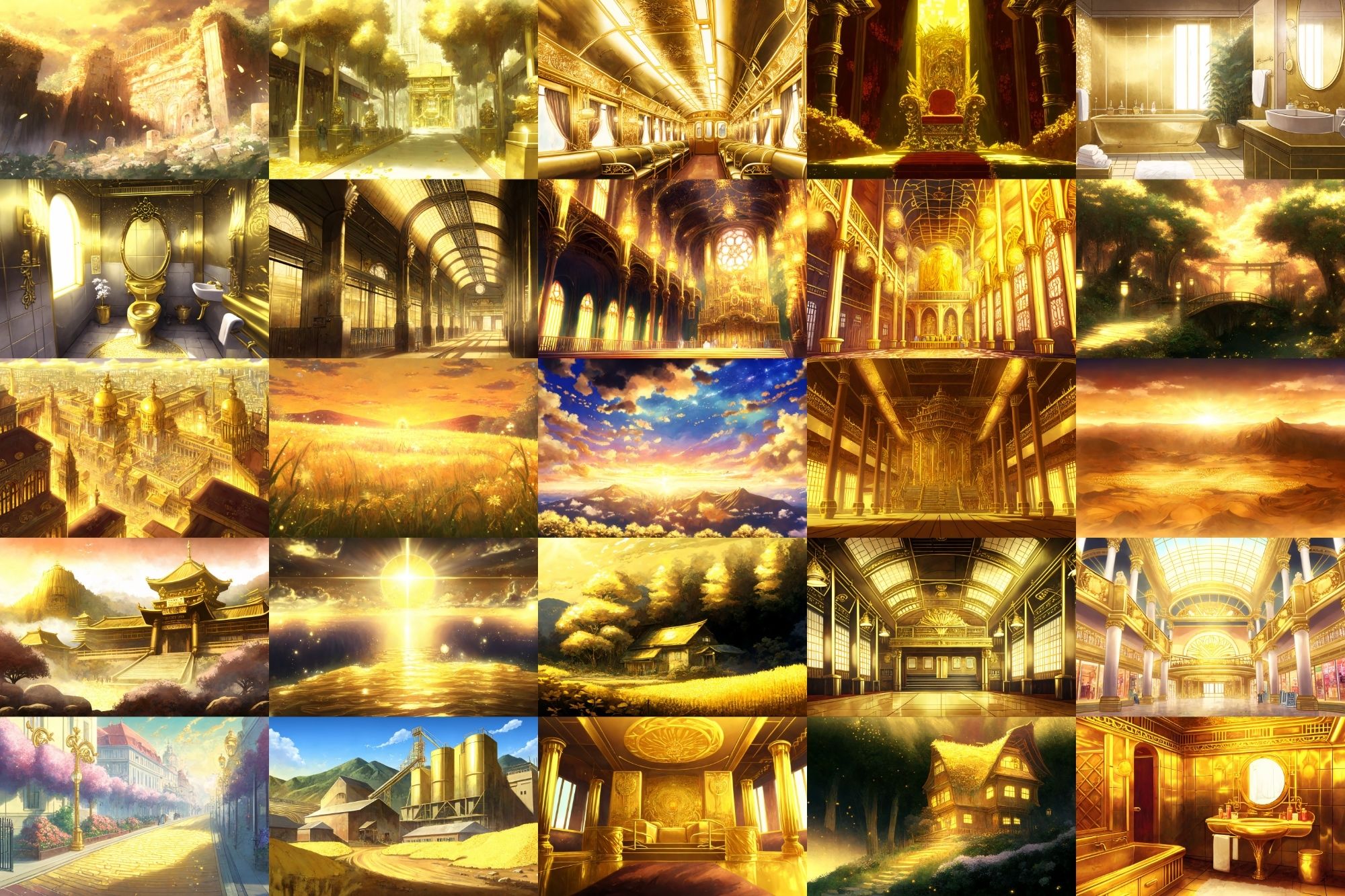 【アニメ映画風の黄金郷系背景】著作権フリーの高解像度画像（100枚） サンプル1ページ目