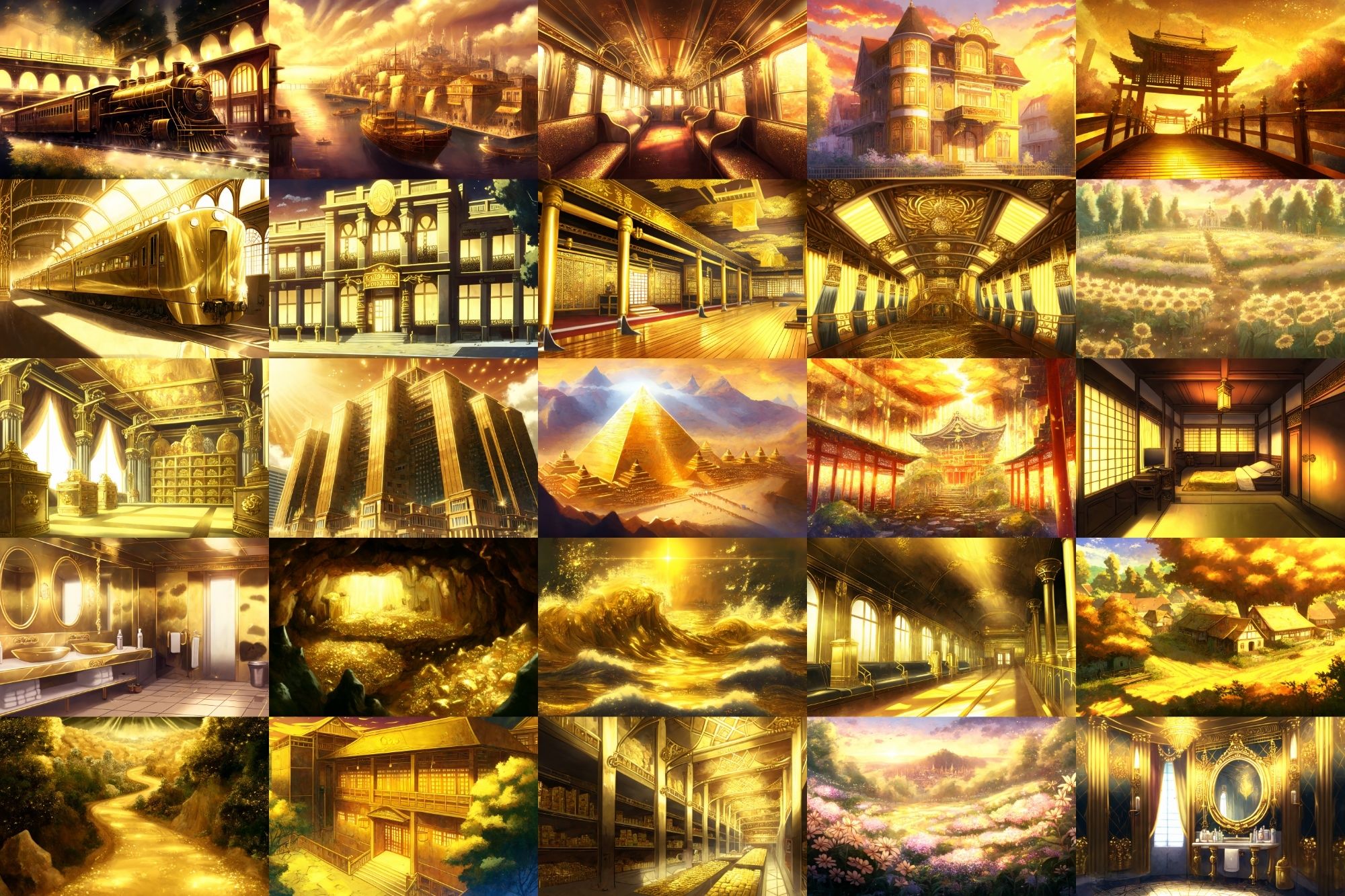 【アニメ映画風の黄金郷系背景】著作権フリーの高解像度画像（100枚） サンプル2ページ目