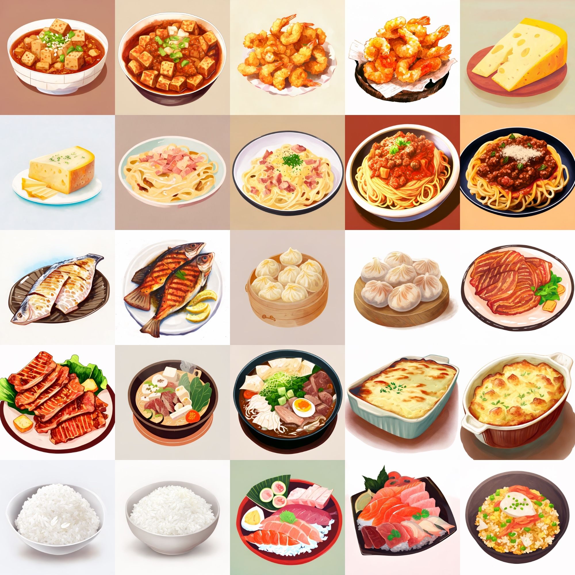 【色々な食べ物のイラスト】著作権フリーの高解像度画像（100枚） サンプル2ページ目