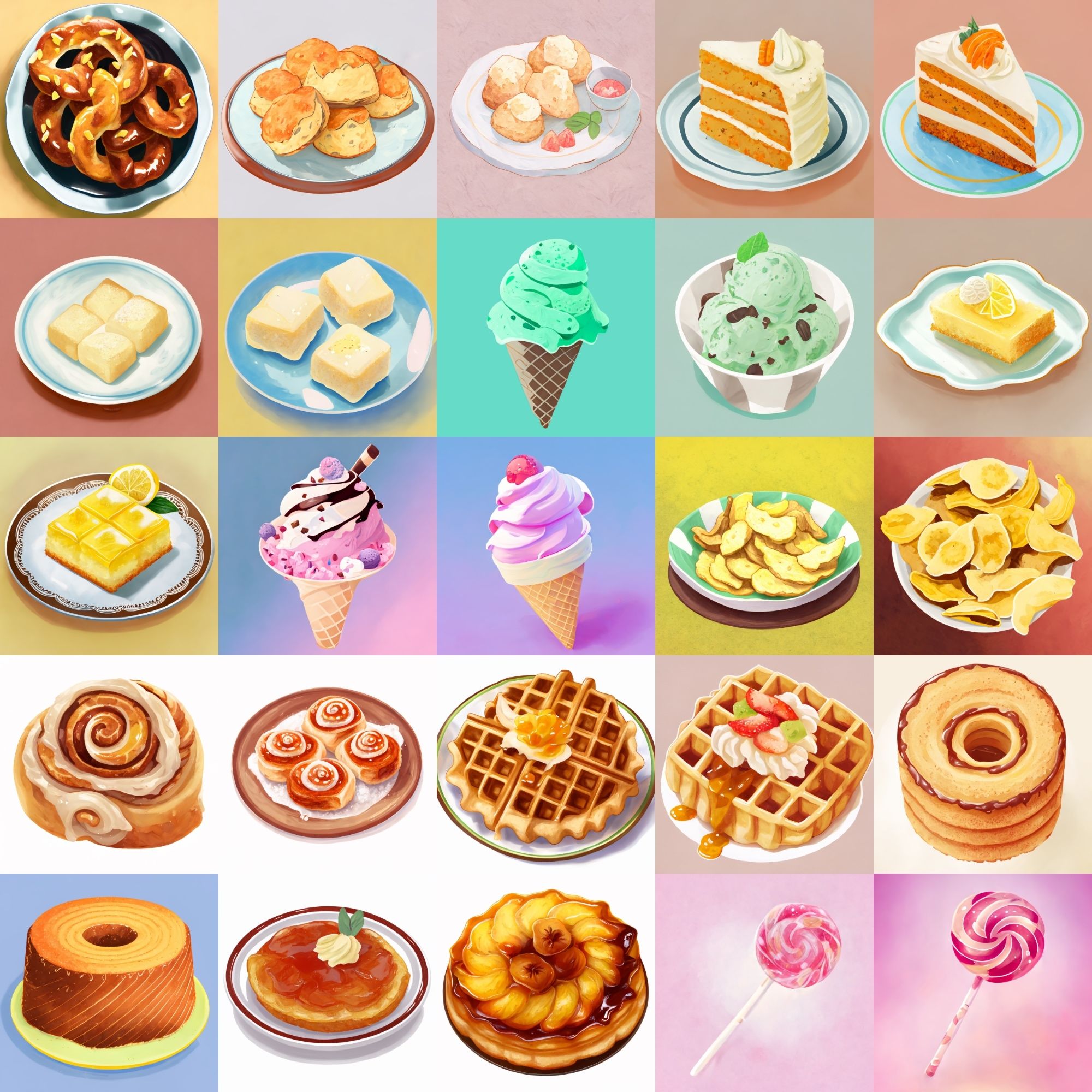 【色々なデザートのイラスト】著作権フリーの高解像度画像（100枚） サンプル3ページ目