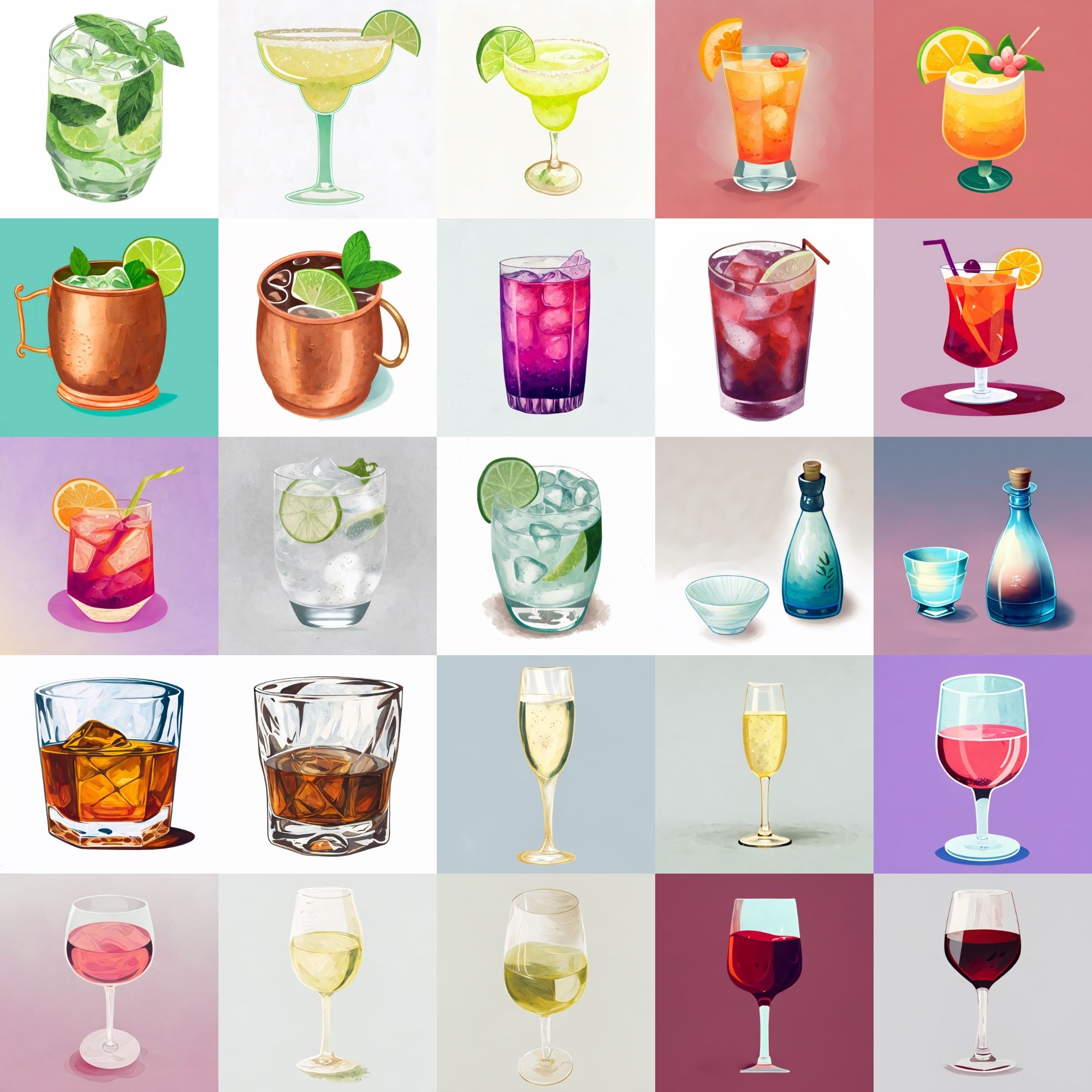 【色々な飲み物のイラスト】著作権フリーの高解像度画像（100枚） サンプル3ページ目