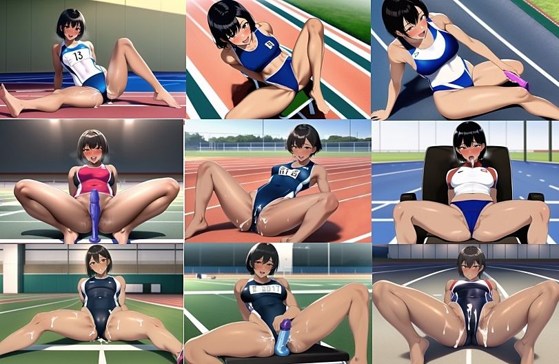 みせオナ！ハイレグ陸上ユニフォームで見せつけオナニー サンプル8ページ目