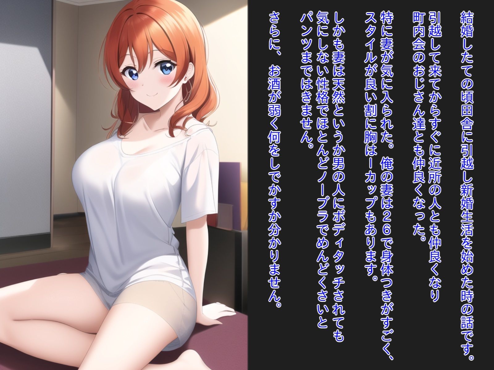 田舎に越してきた天然若妻は町内会のおじさん達に酔わされ孕まされる サンプル1ページ目