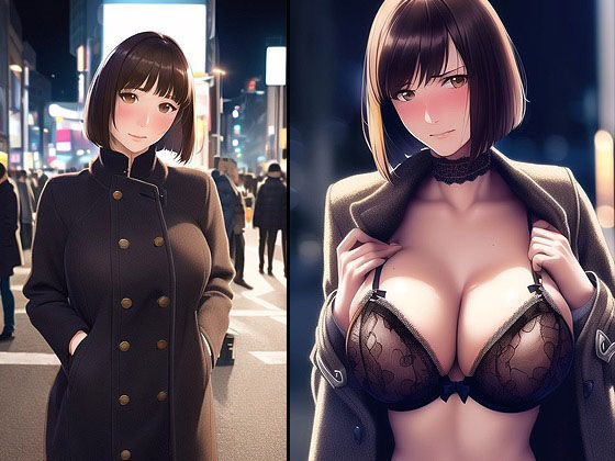 コートで隠して深夜のお散歩 Act.01 サンプル1ページ目