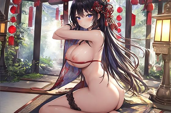 正月風ビキニの黒髪少女 / R-18 CG集 （72枚） サンプル1ページ目