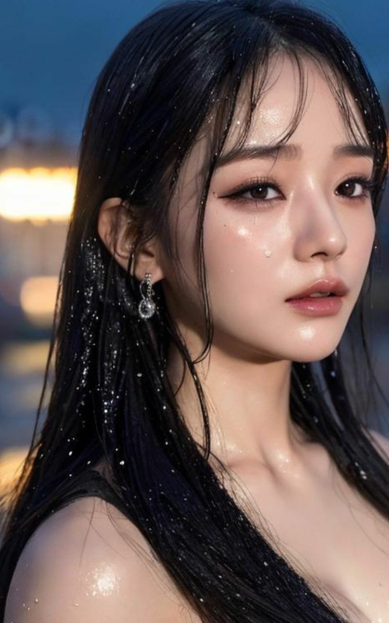 雨に濡れた美女たち〜AI美女ヌード写真集〜 サンプル8ページ目