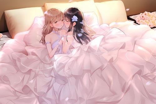 ウエディングドレス美少女セット11（百合3） サンプル2ページ目