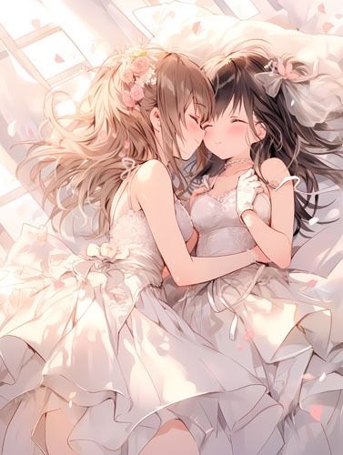 ウエディングドレス美少女セット11（百合3） サンプル6ページ目