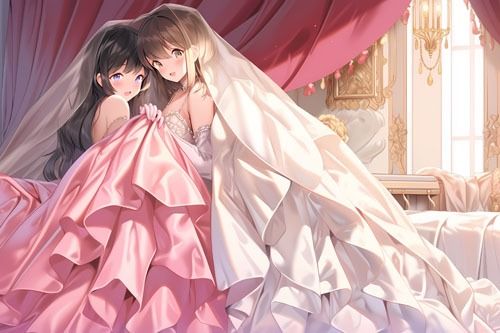 ウエディングドレス美少女セット11（百合3） サンプル9ページ目