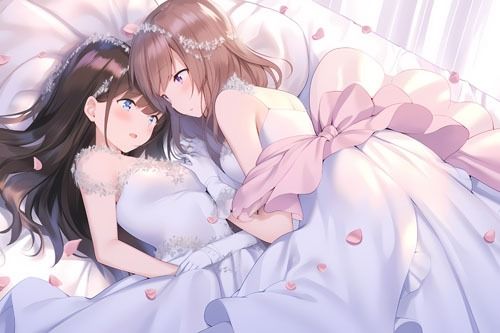 ウエディングドレス美少女セット11（百合3） サンプル10ページ目